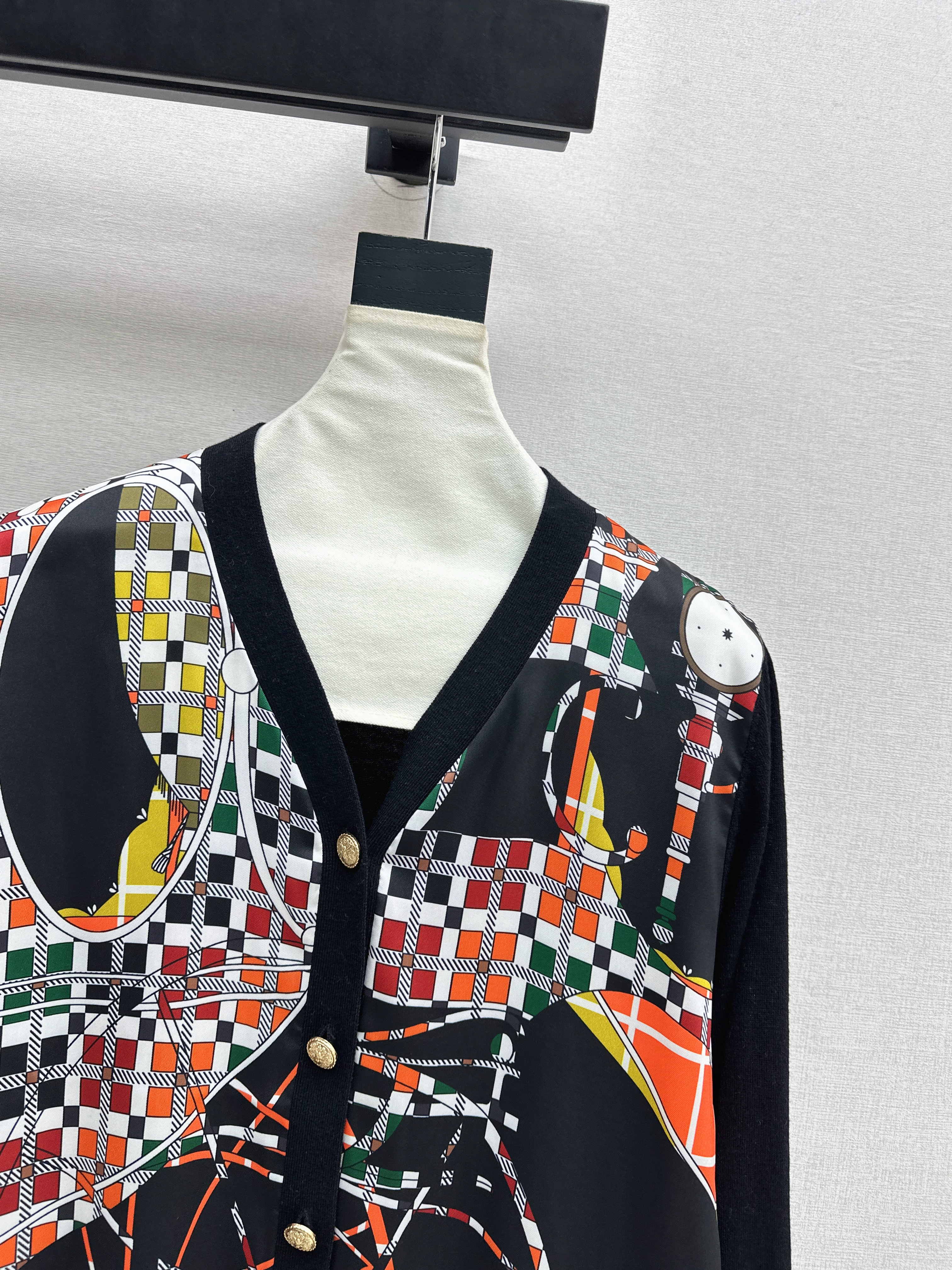 Herm 26ss print knit cardigan