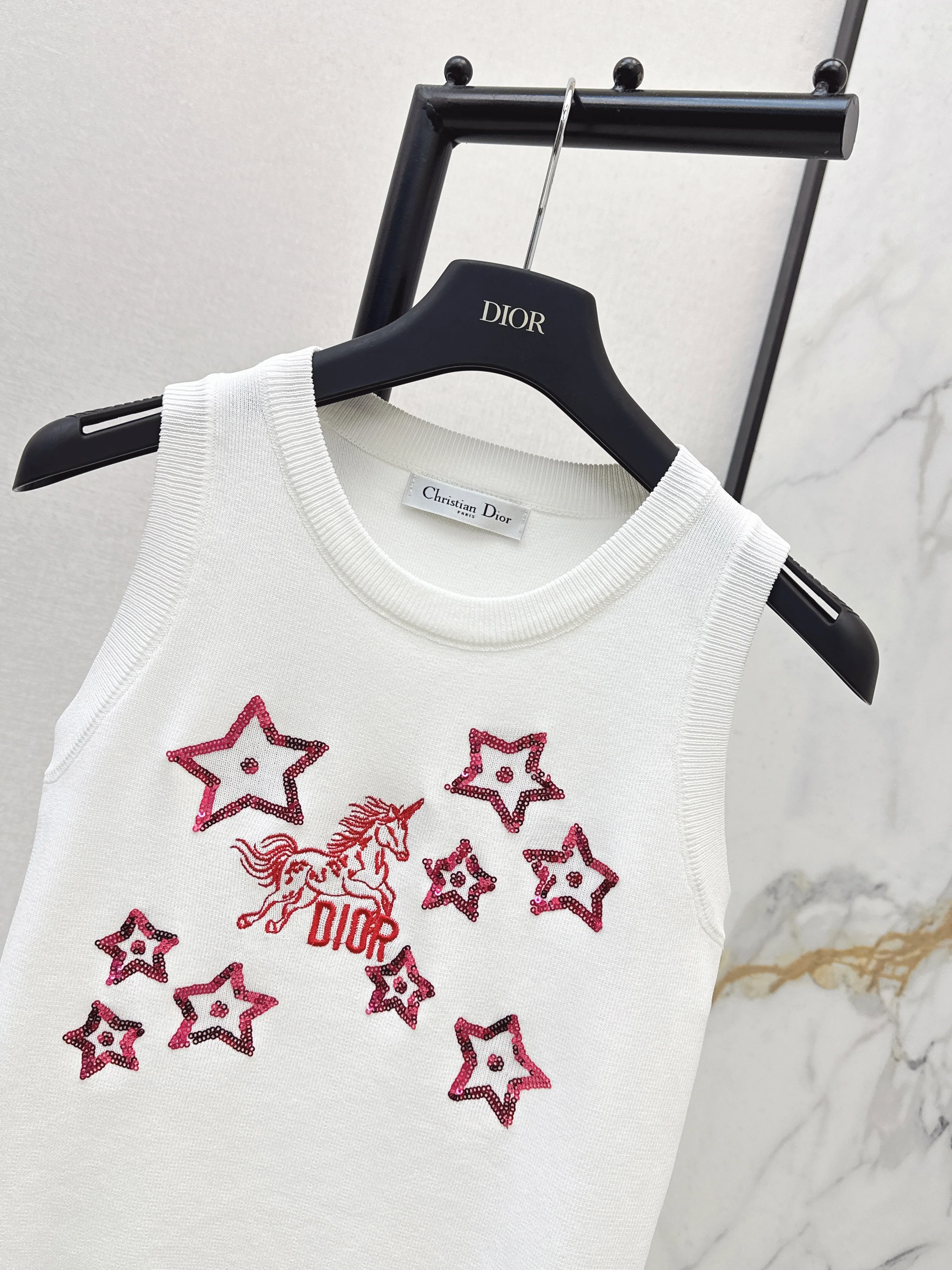 CD 26ss embroidery knitted vest