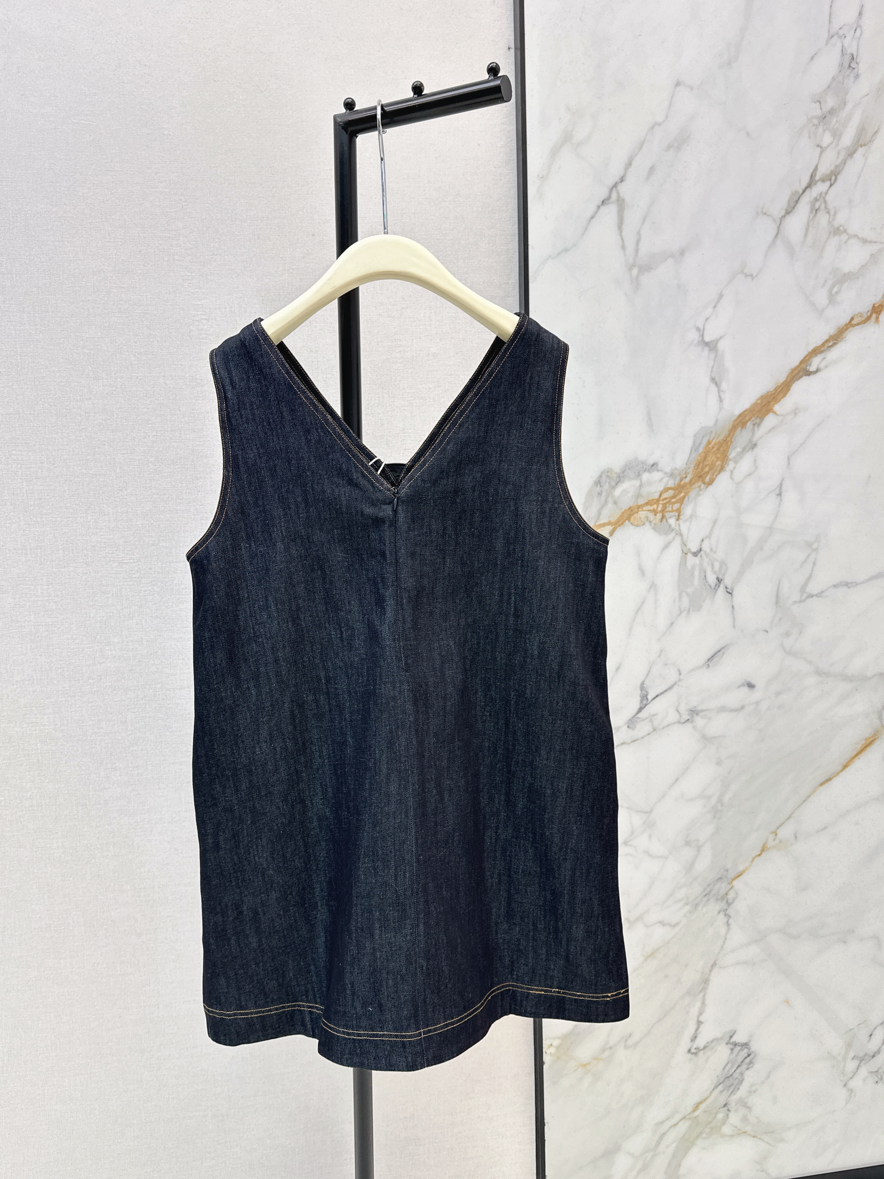 Brun 26ss denim vest dress