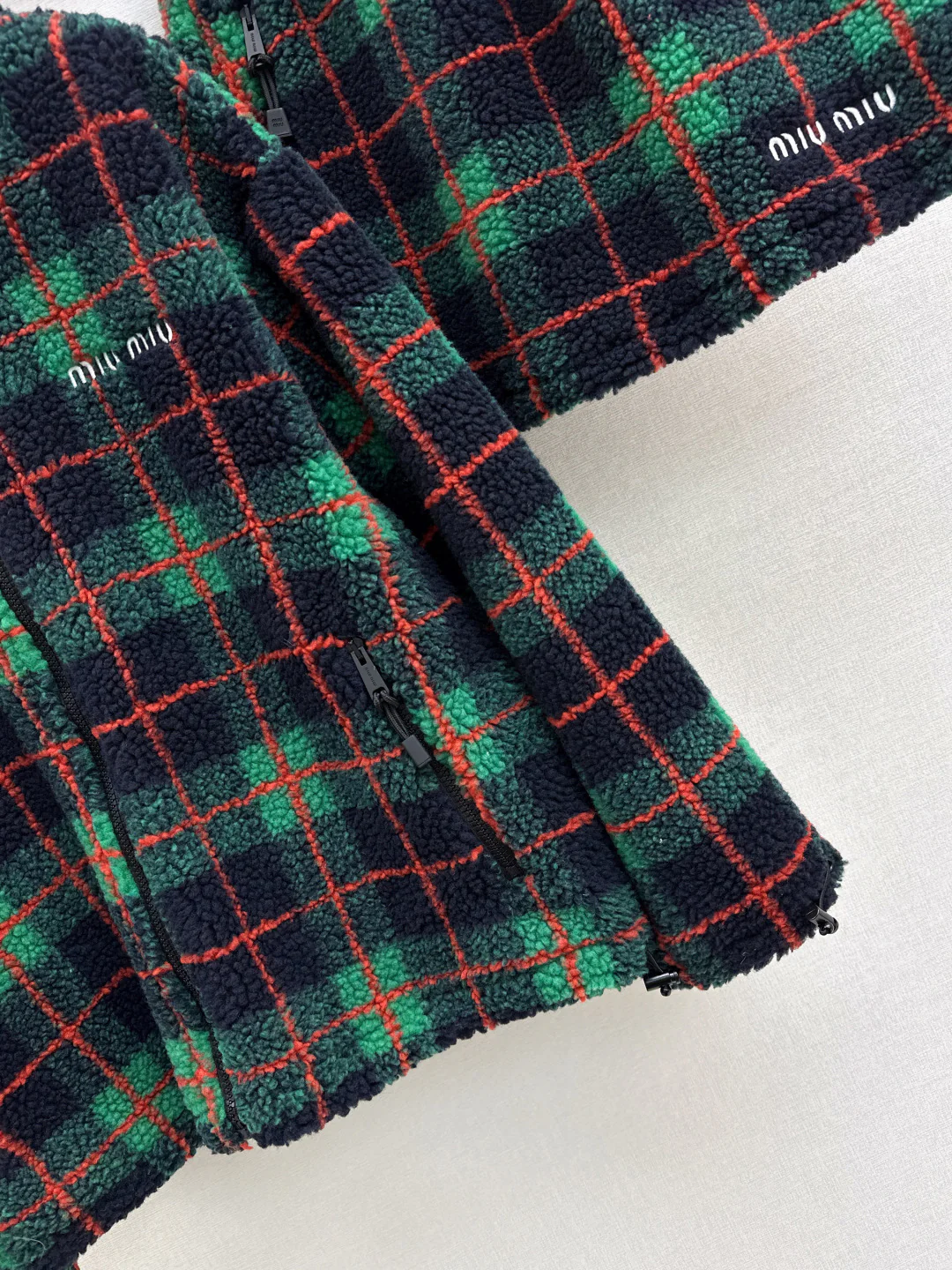 Miu 25fw fleece jacket skirt