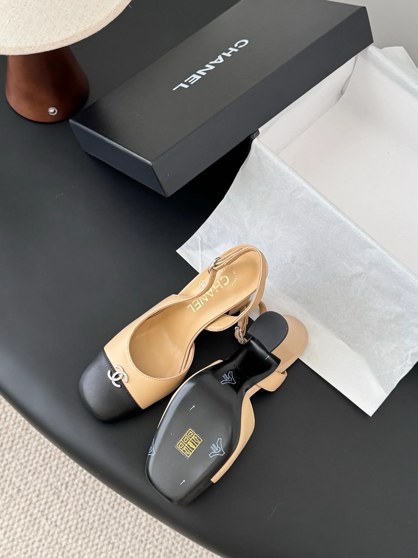 Chan 25fw slingback mary jane chunky heels