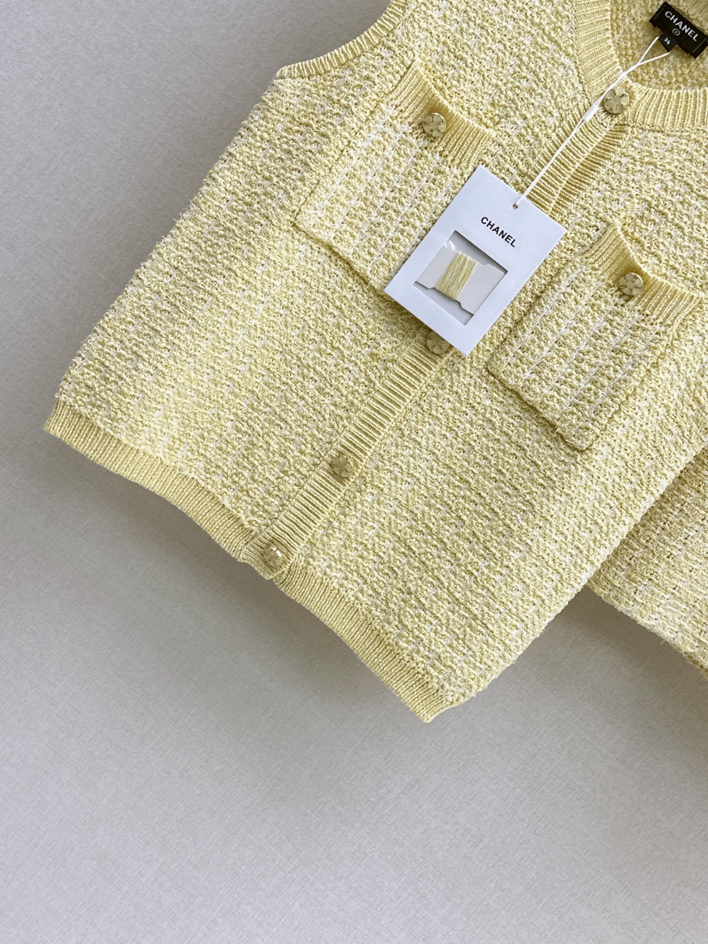 Chan 26ss sleeveless knit cardigan skirt set