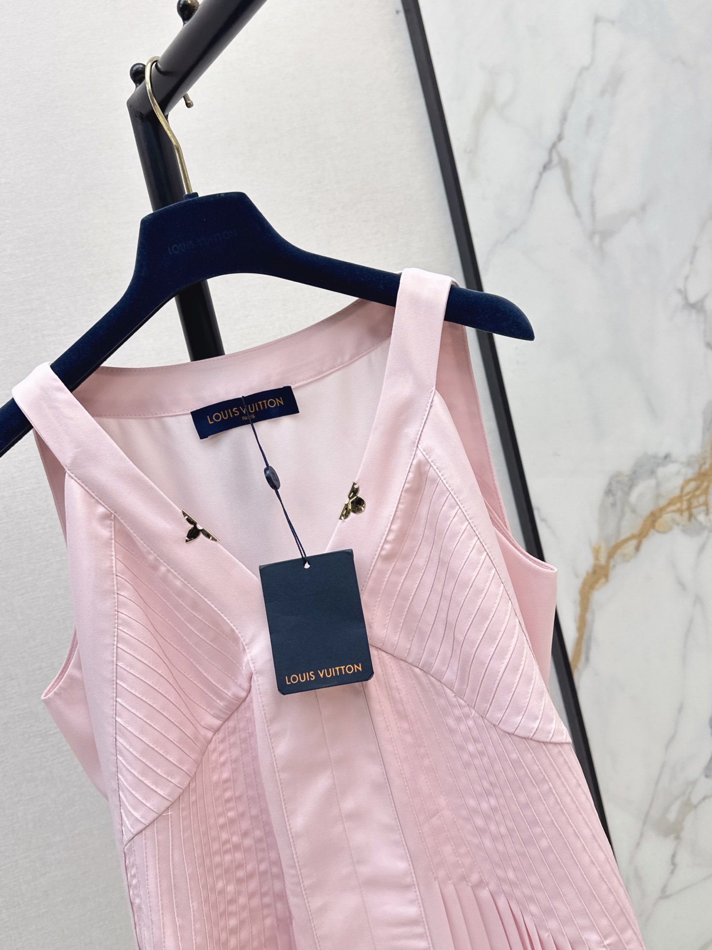 Loui 26ss pleated vest dress