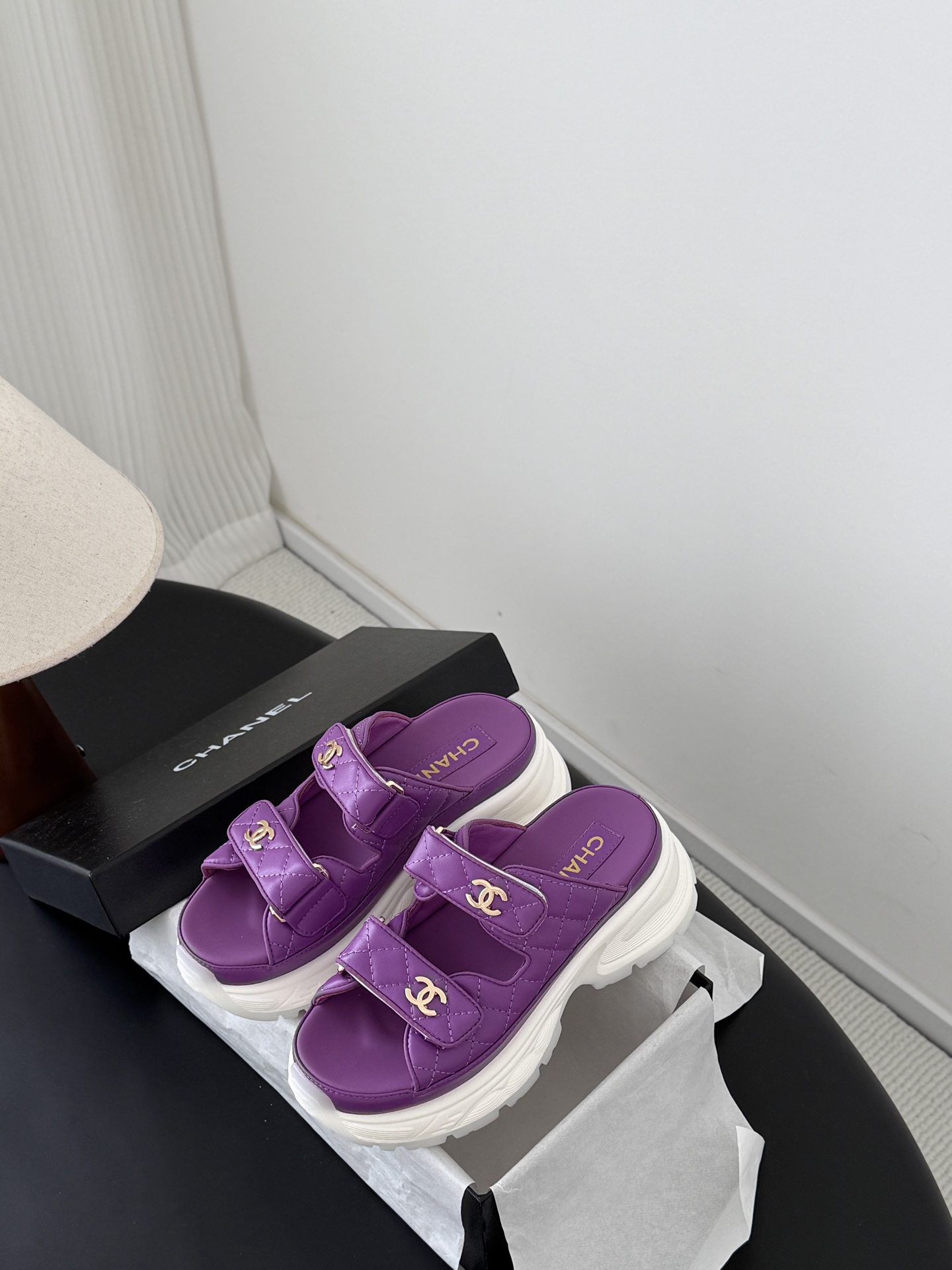 Chan 26ss velcro slippers