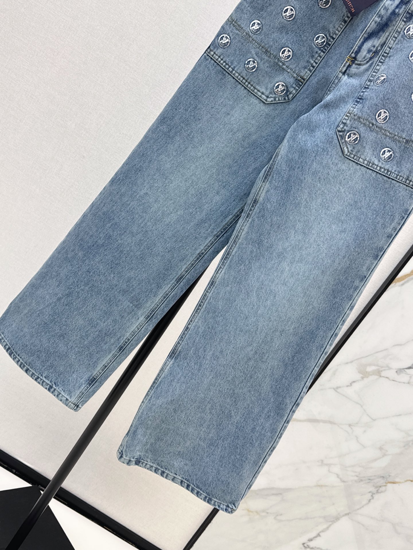 Loui 26ss embroidery sequin jeans