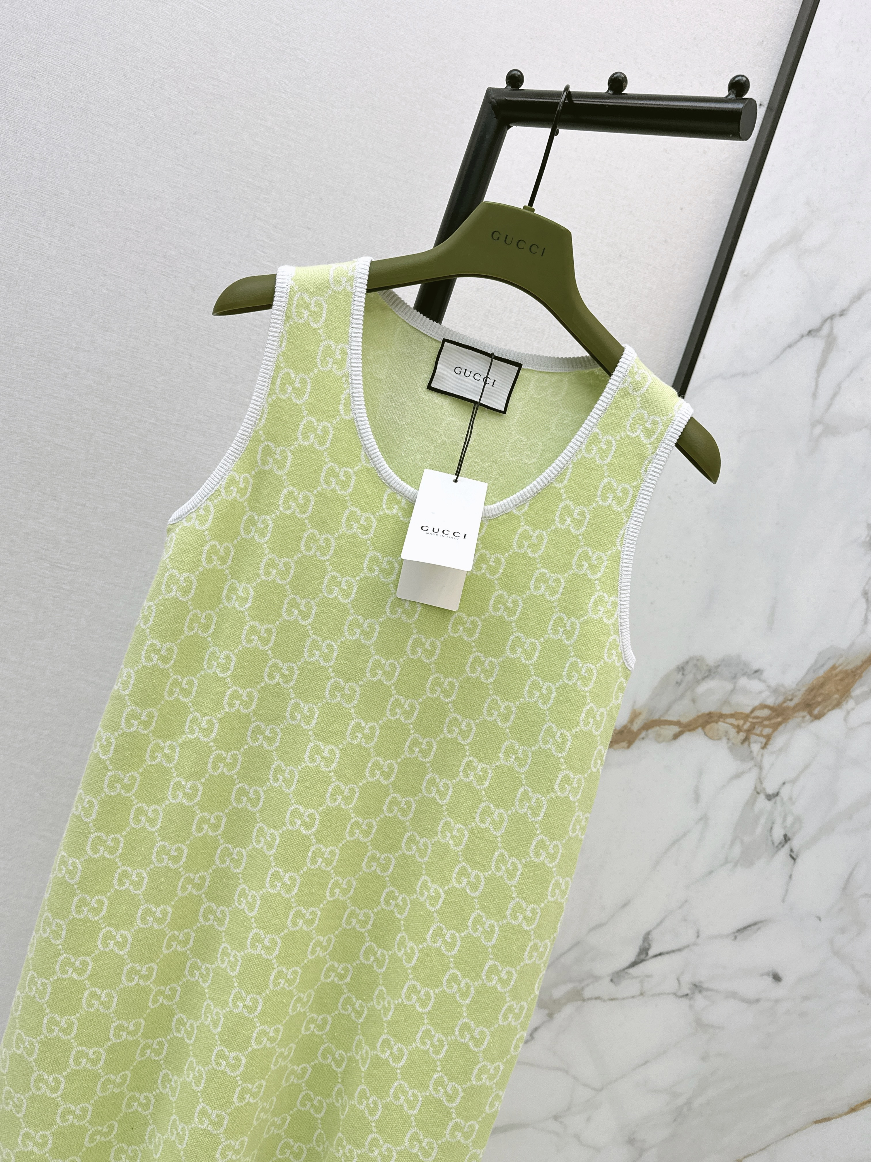 Guc 26ss jacquard sleeveless dress