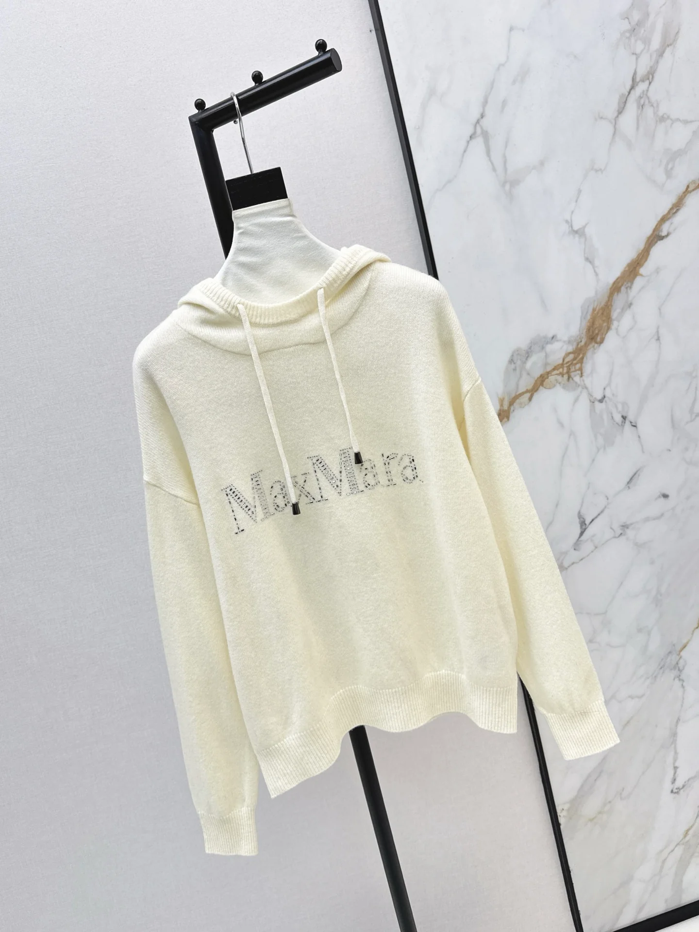 Max 26ss rhinestone hooded sweater