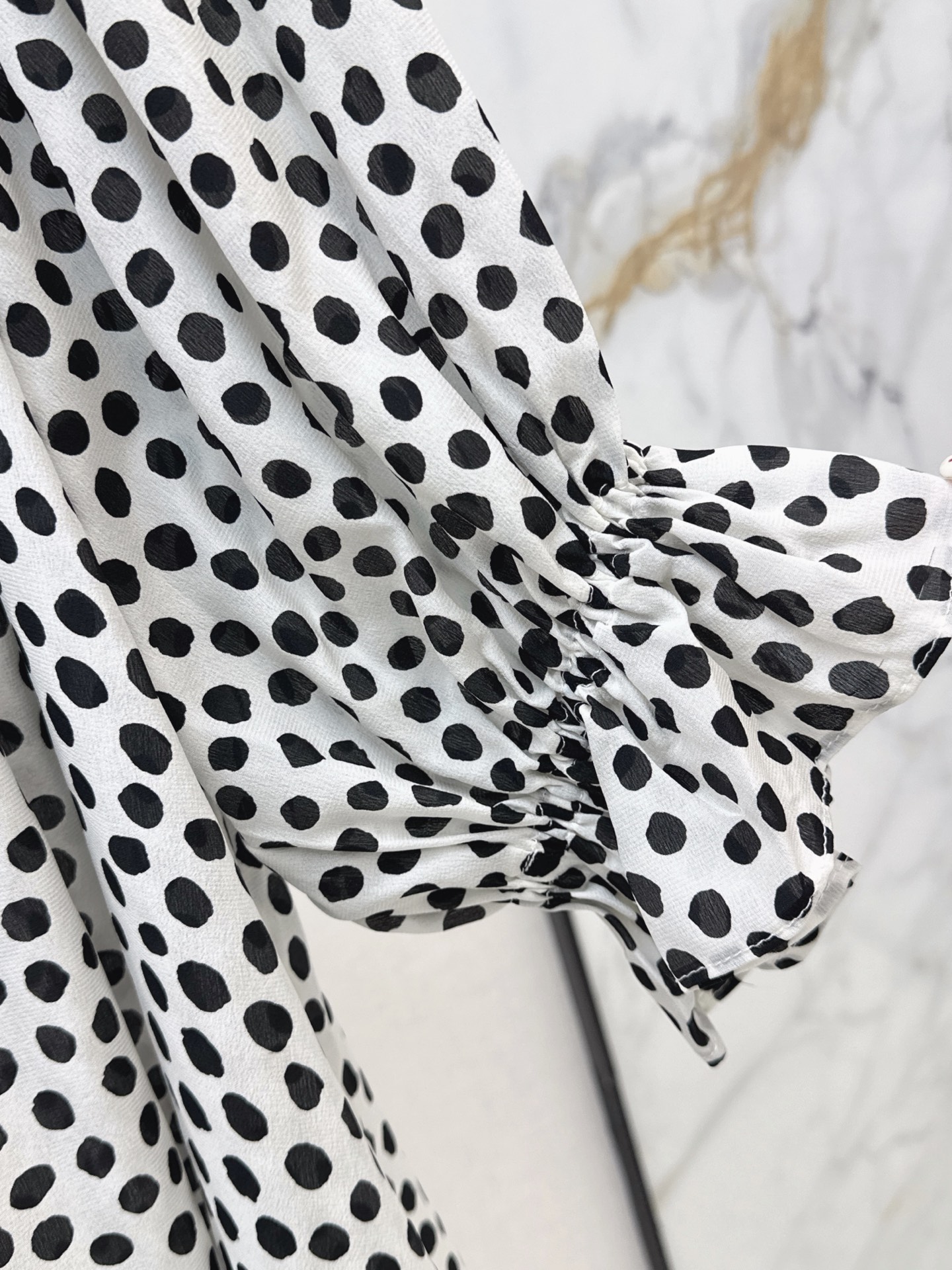 Chlo 26ss Polka Dot Ruffle Blouse