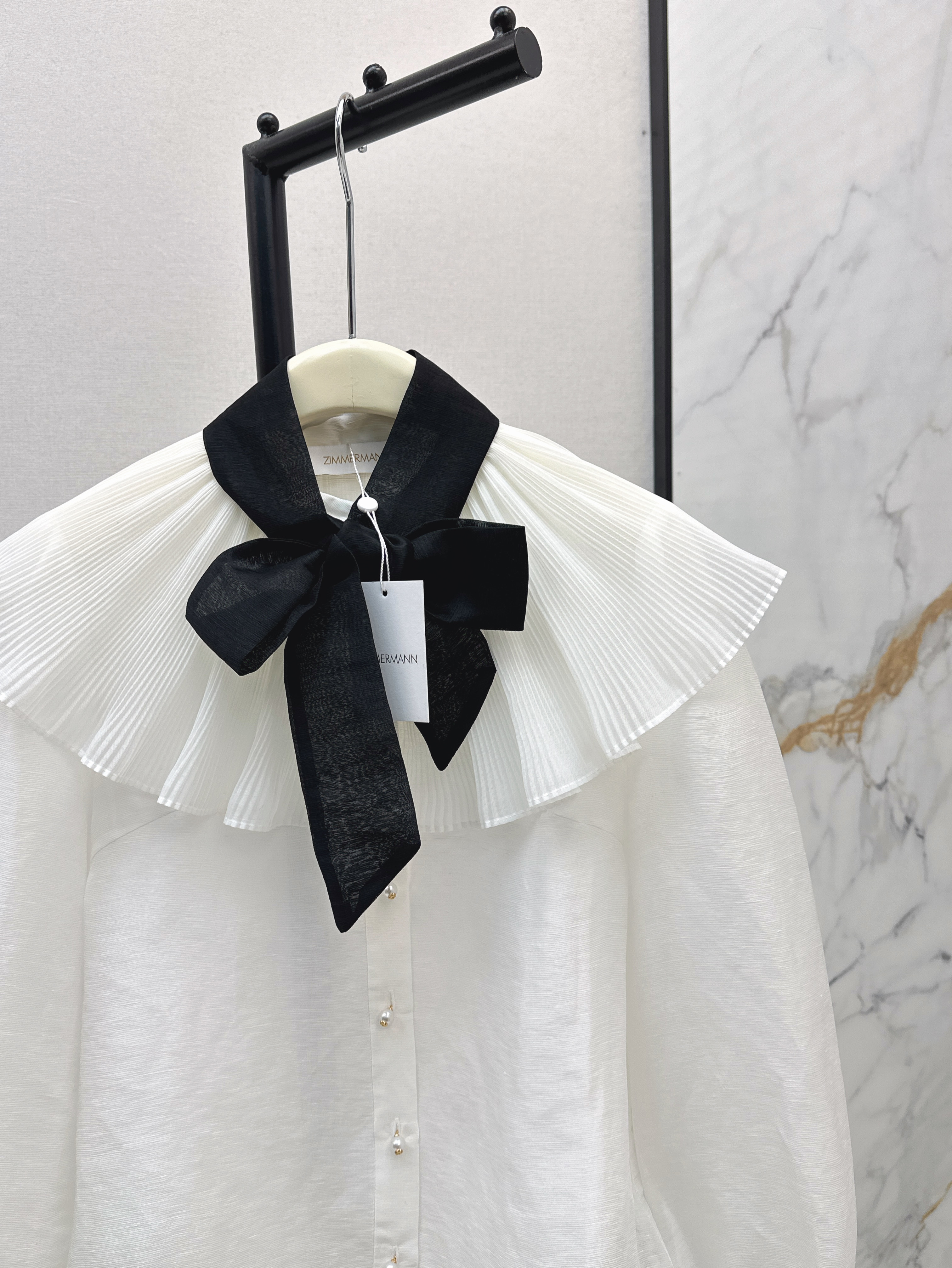 Zimm 26ss ribbon shirt