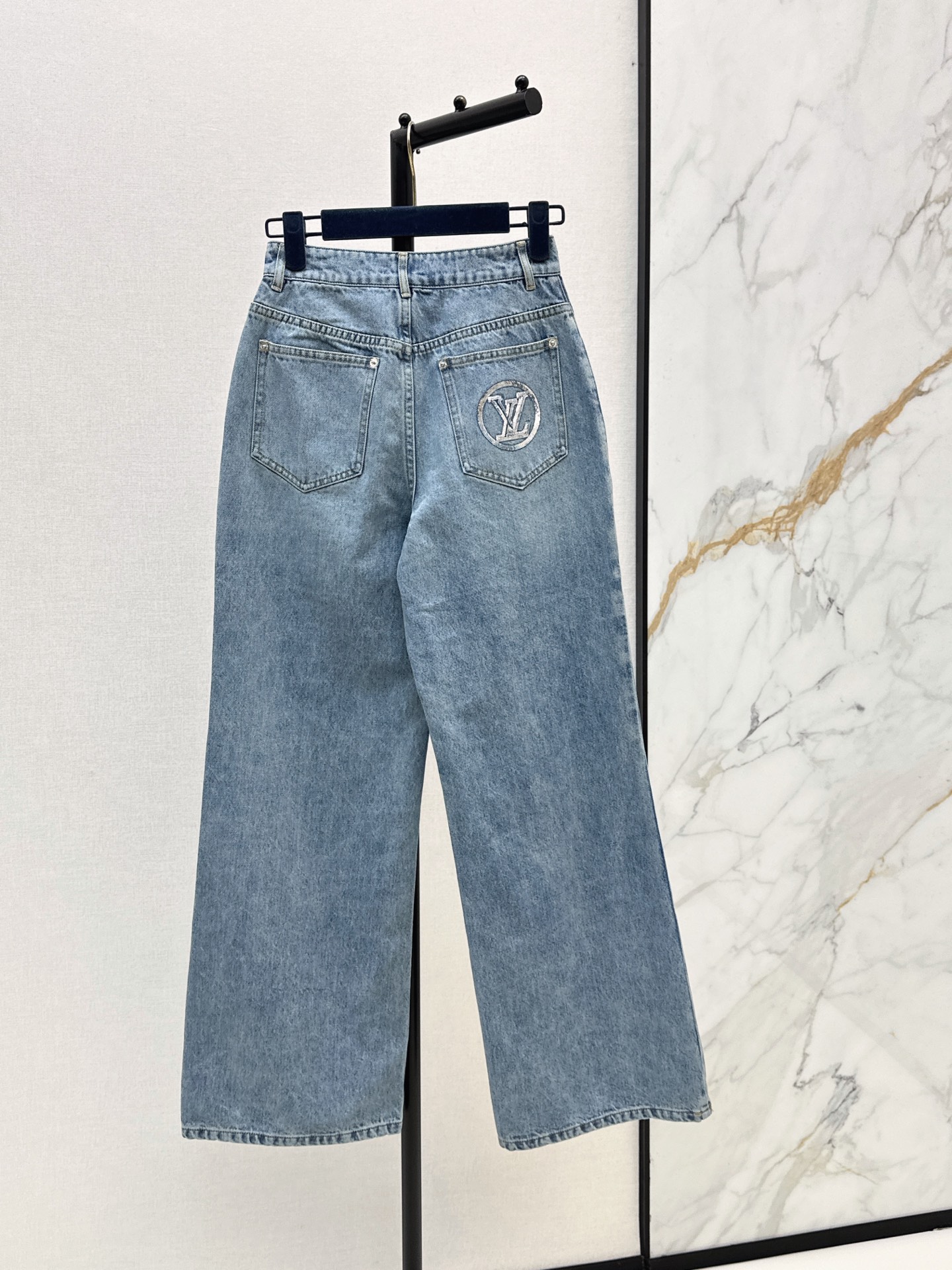 Loui 26ss embroidery sequin jeans