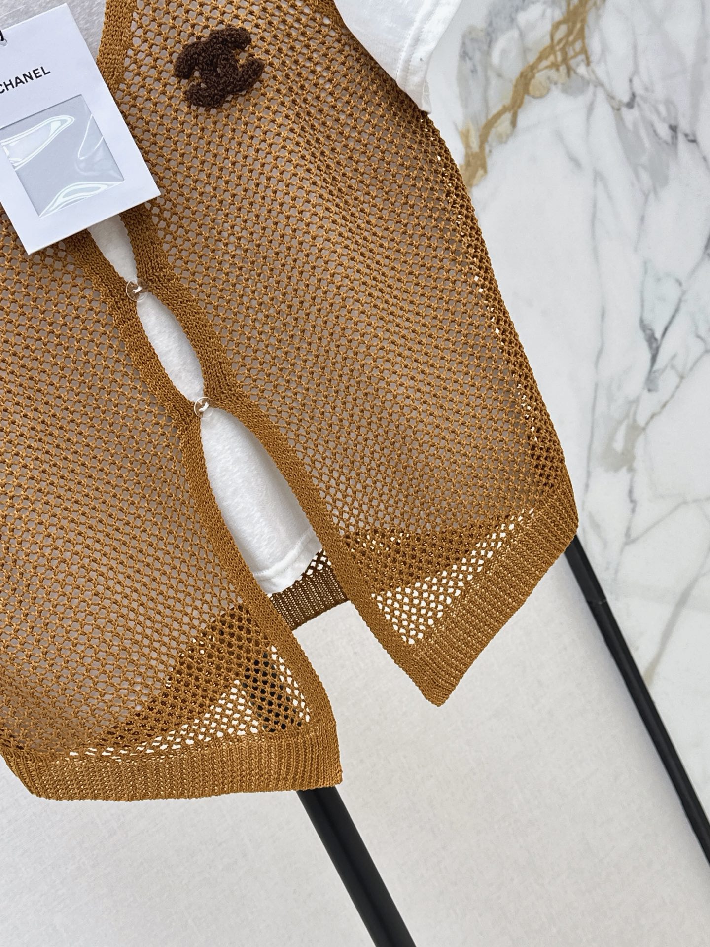 Chan 26ss hollow knit waistcoat