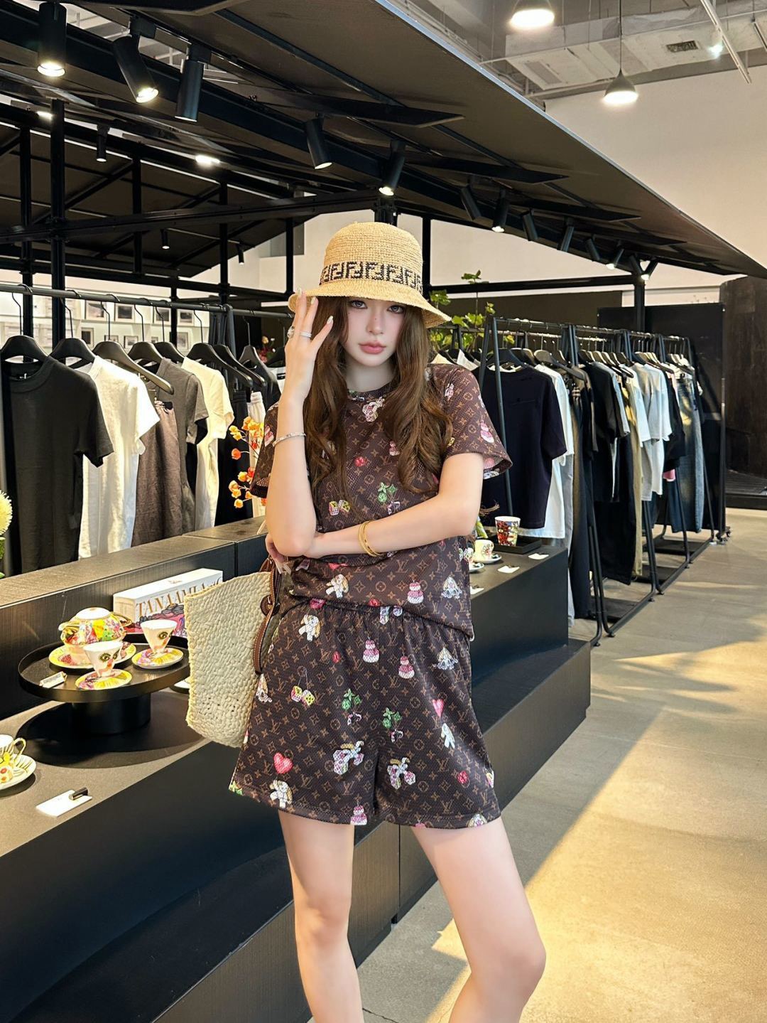 Loui 26ss monograw print suit