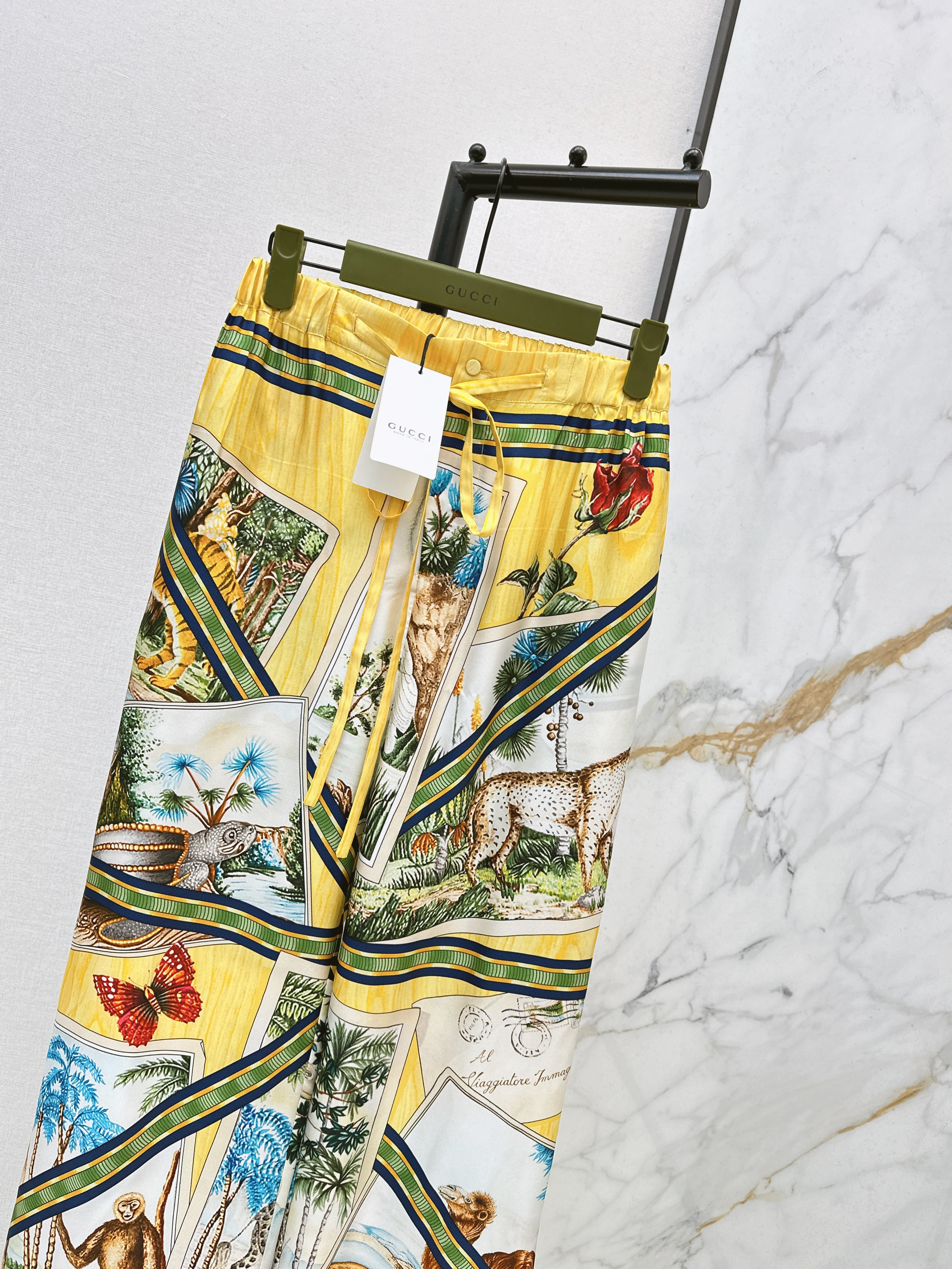 Guc 26ss silk print pants