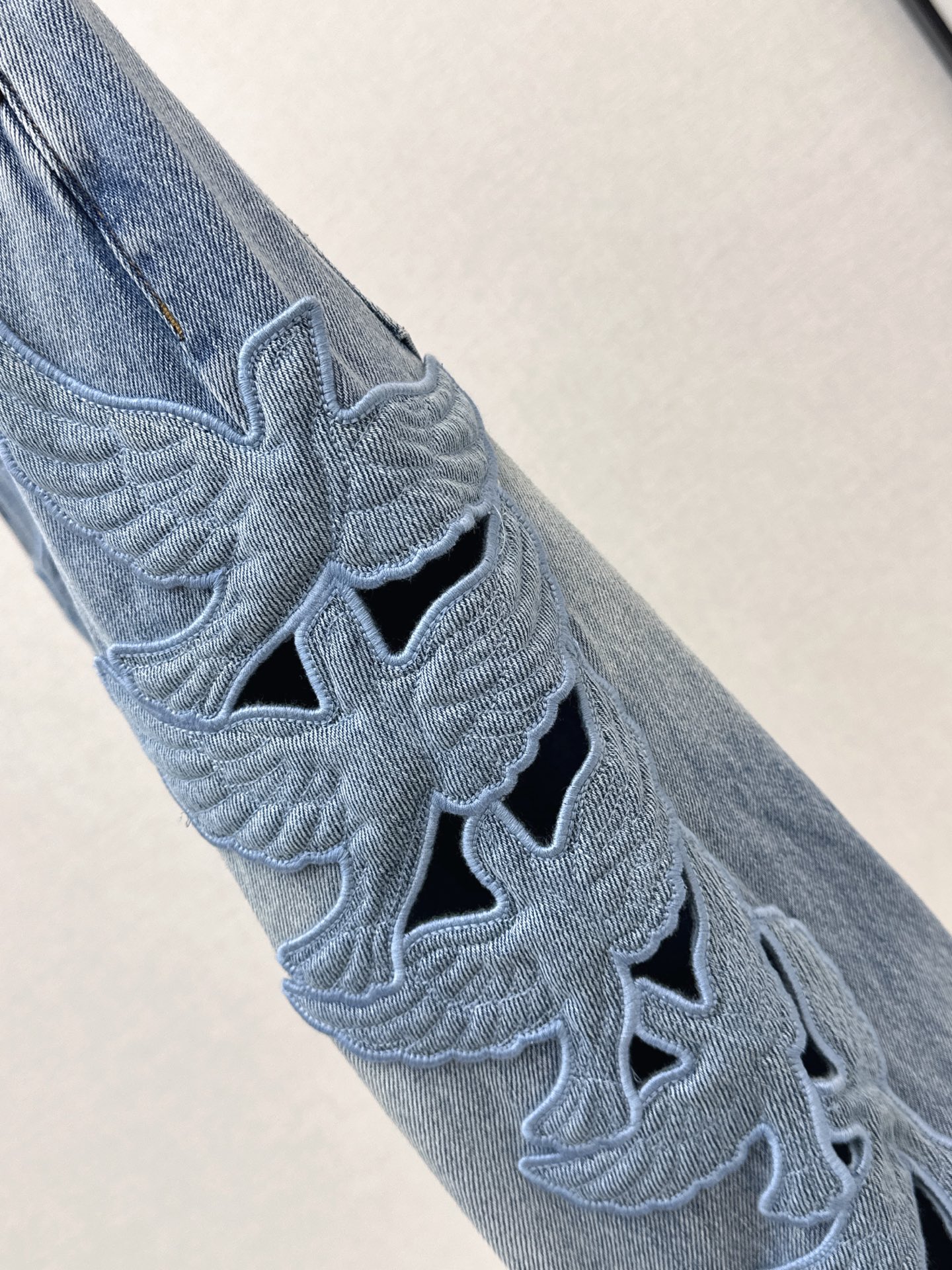 Zimm 26ss hollow embroidery jeans