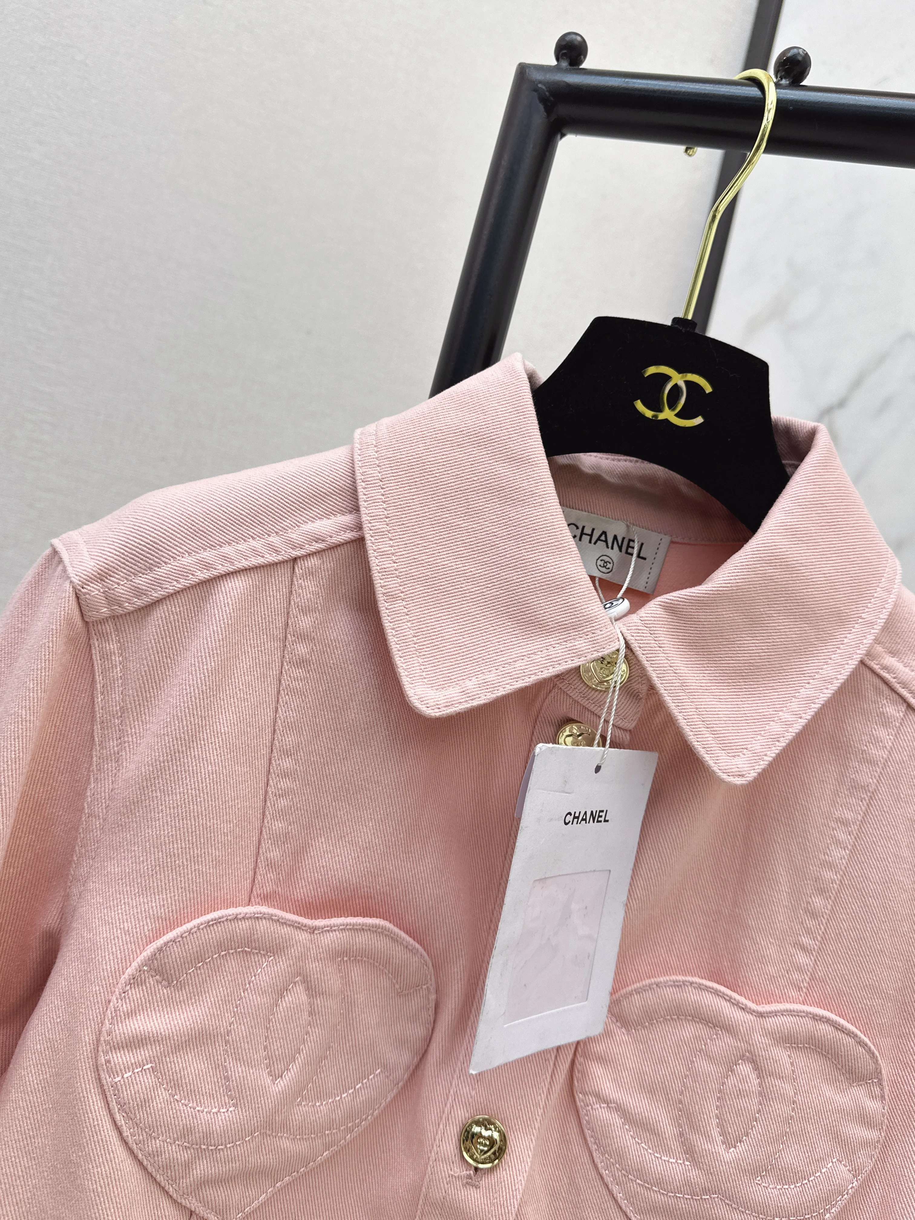 Chan 26ss heart denim jacket