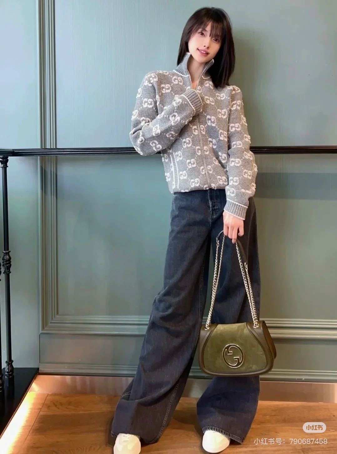 Guc 25fw jacquard cardigan