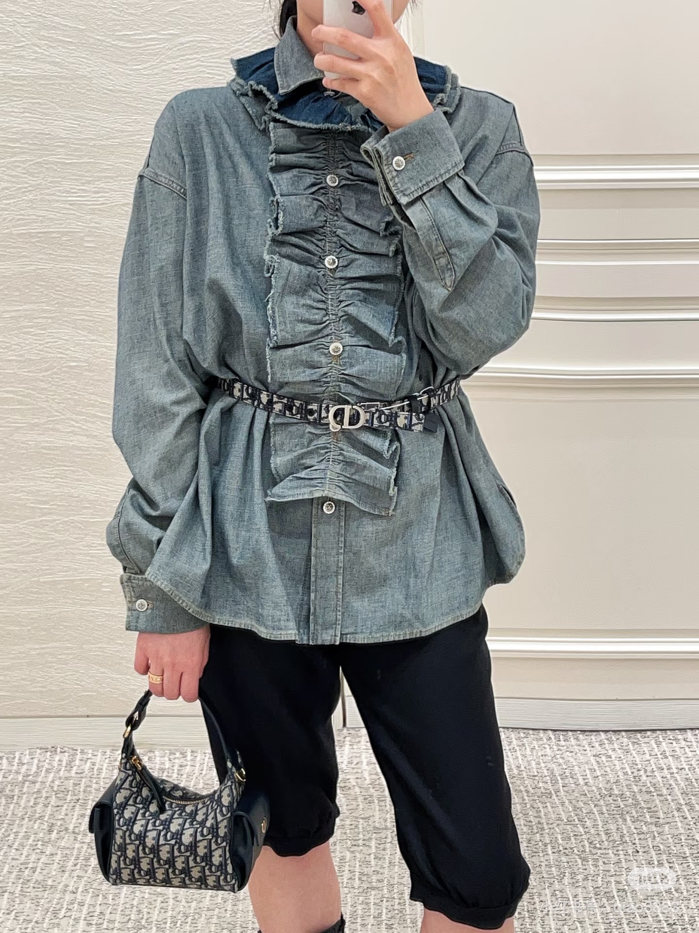 CD 26ss ruffle denim shirts