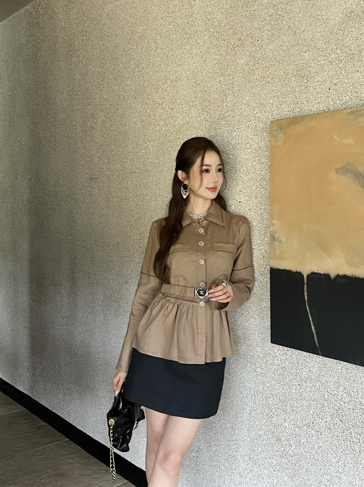 Chan 26ss belted shirt