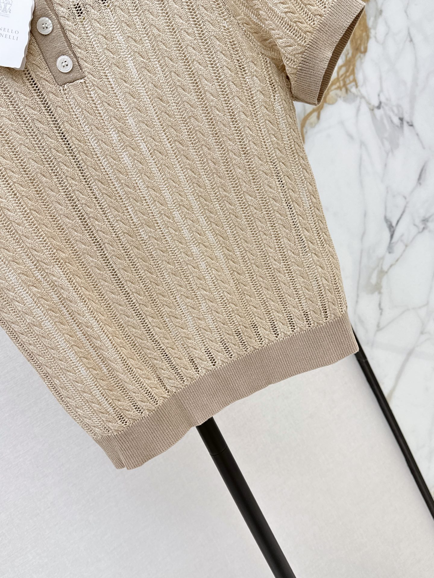 Brun 26ss hollow knit polo