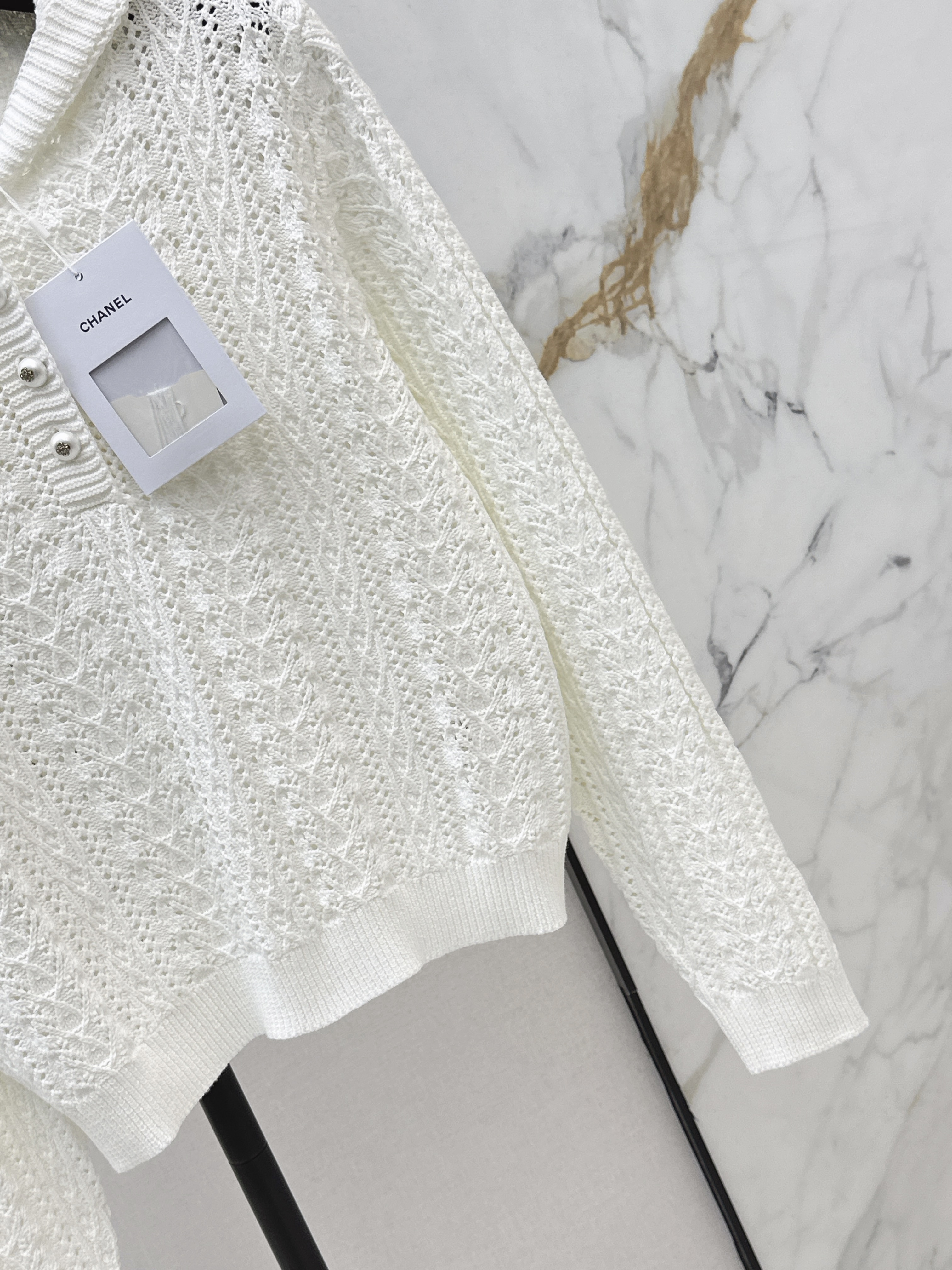 Chan 26ss hollow hooded knitwear