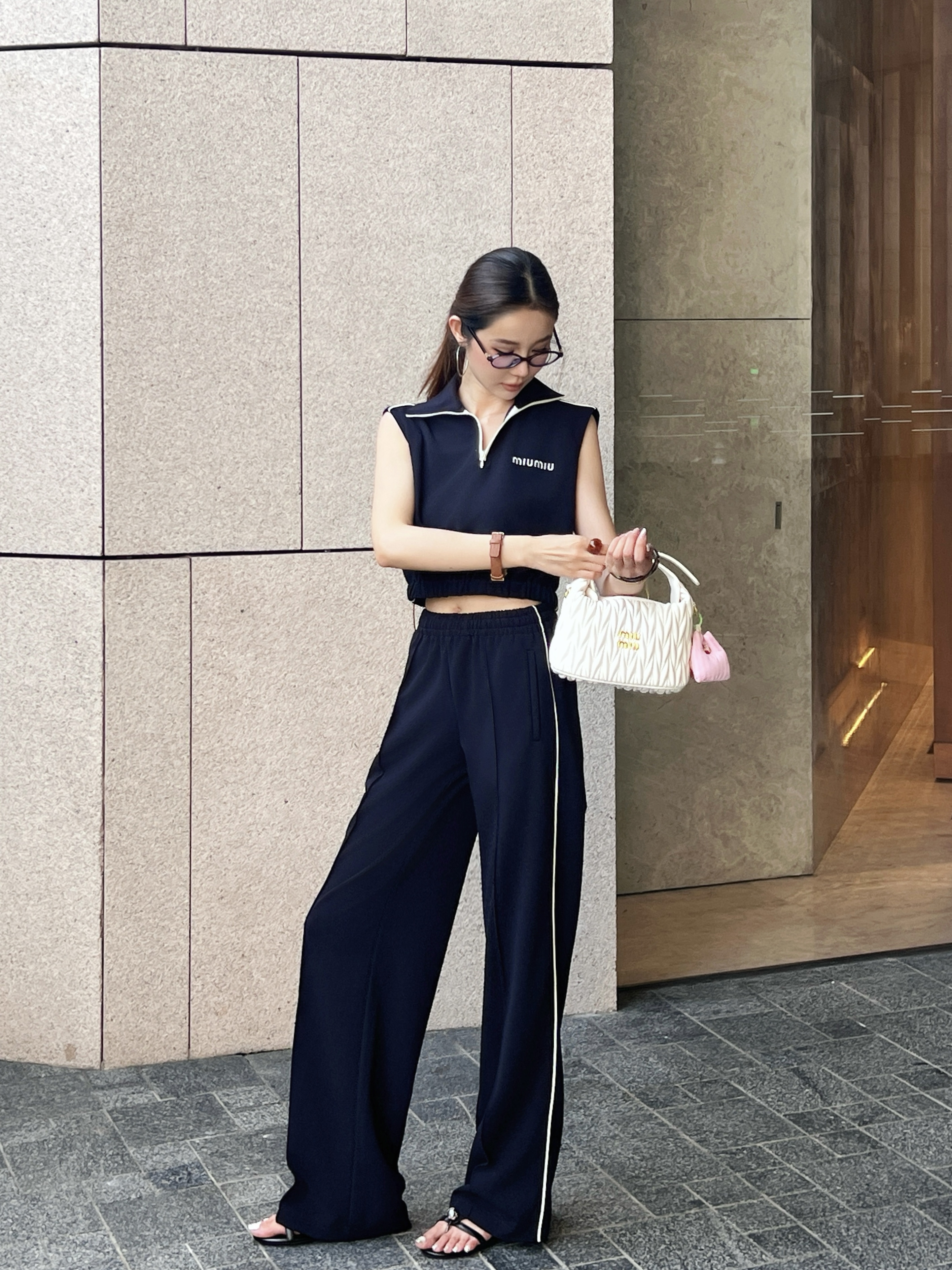 Miu 26ss sleeveless top pants set