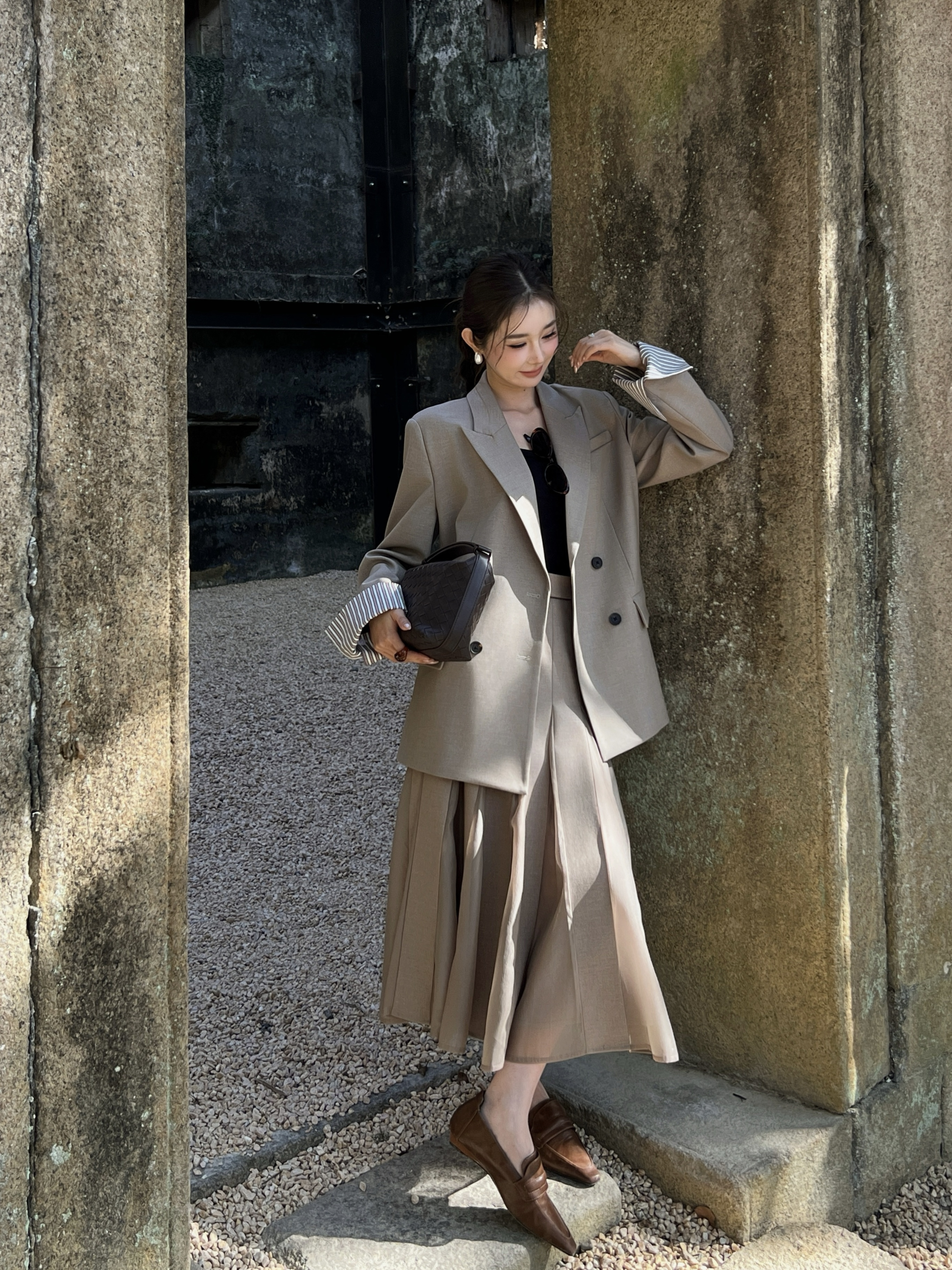 Brun 26ss pleated skirts