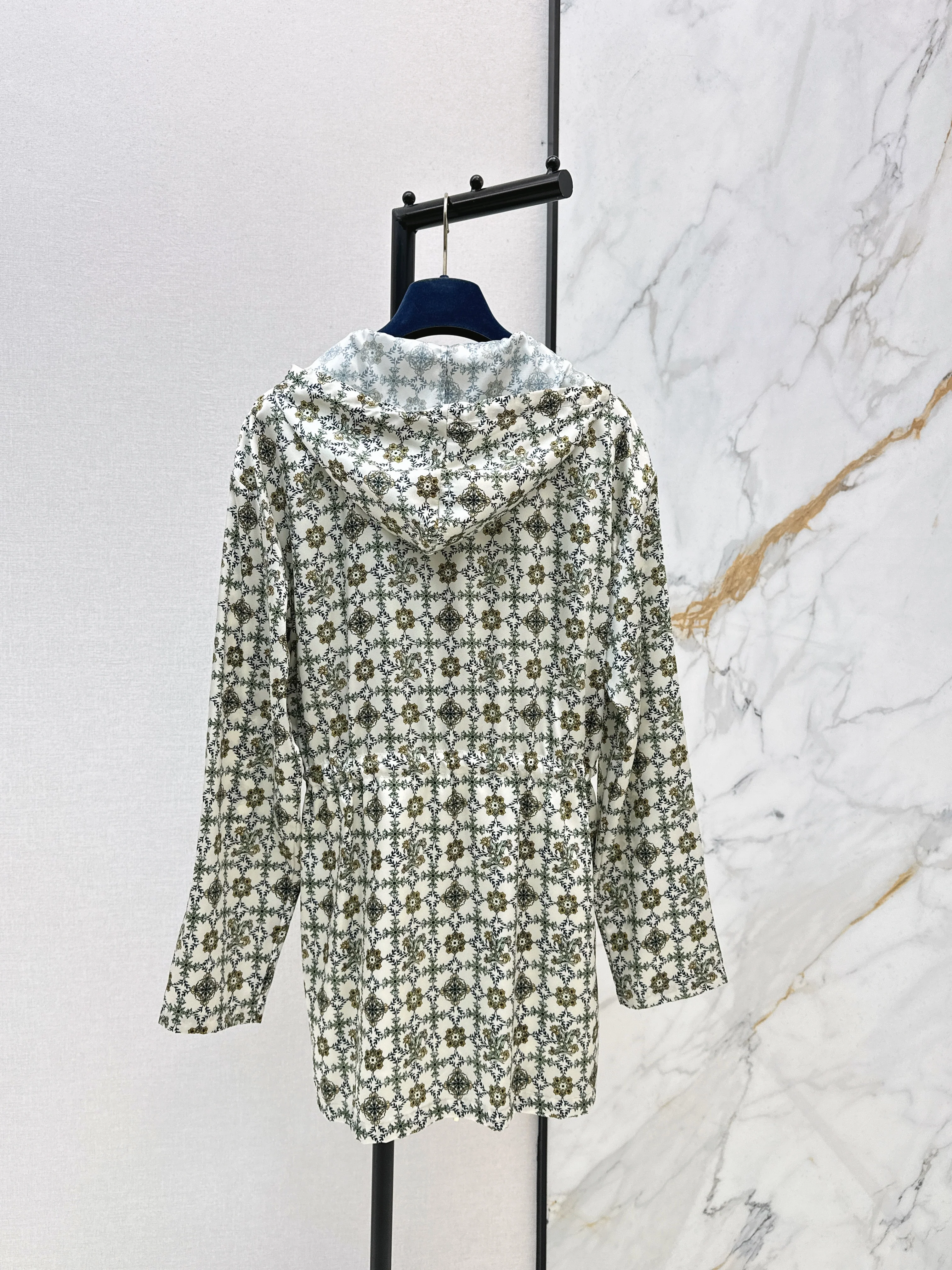 Louis 26ss print hooded dress