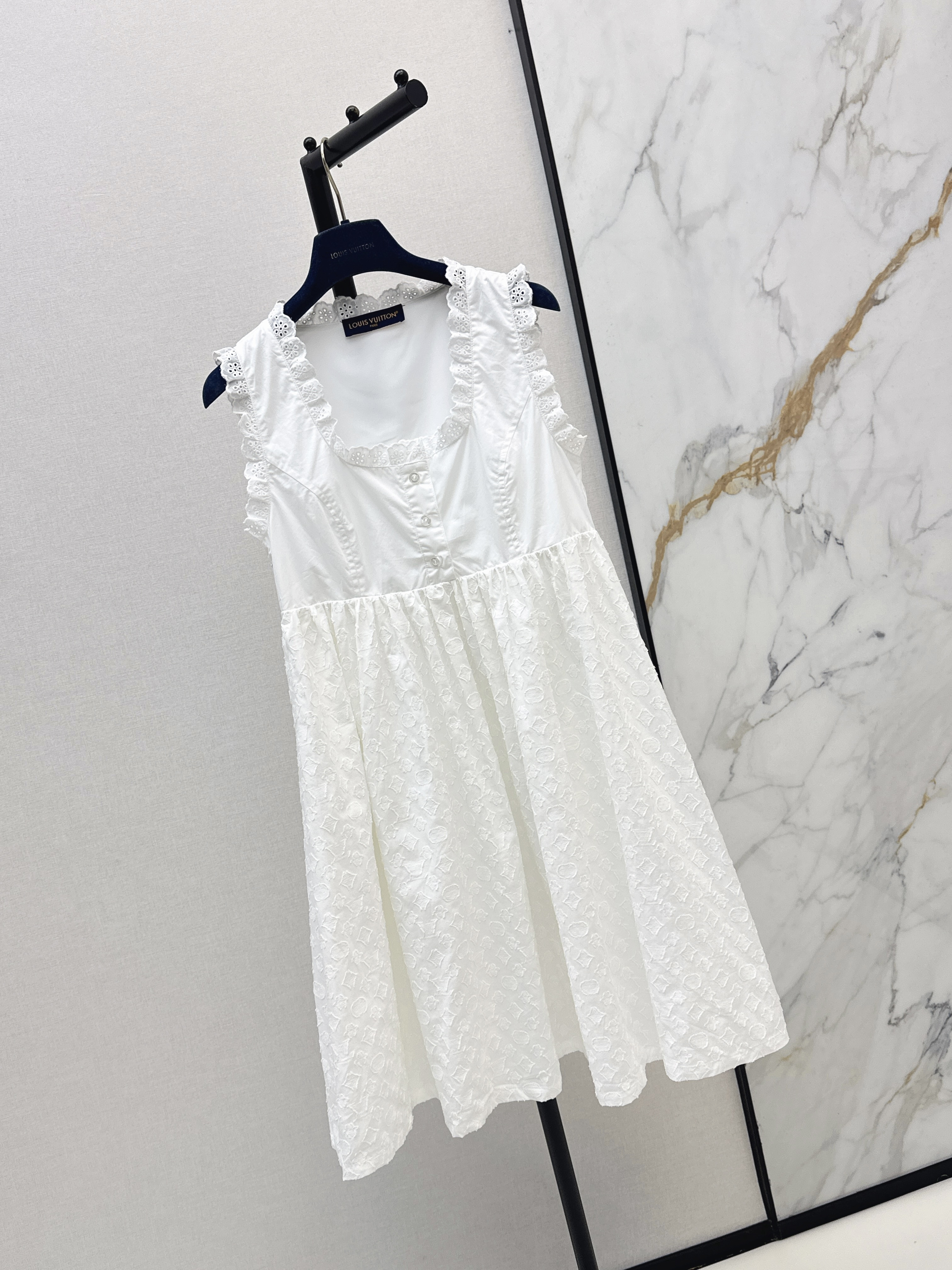 Loui 26ss jacquard ruffle dress