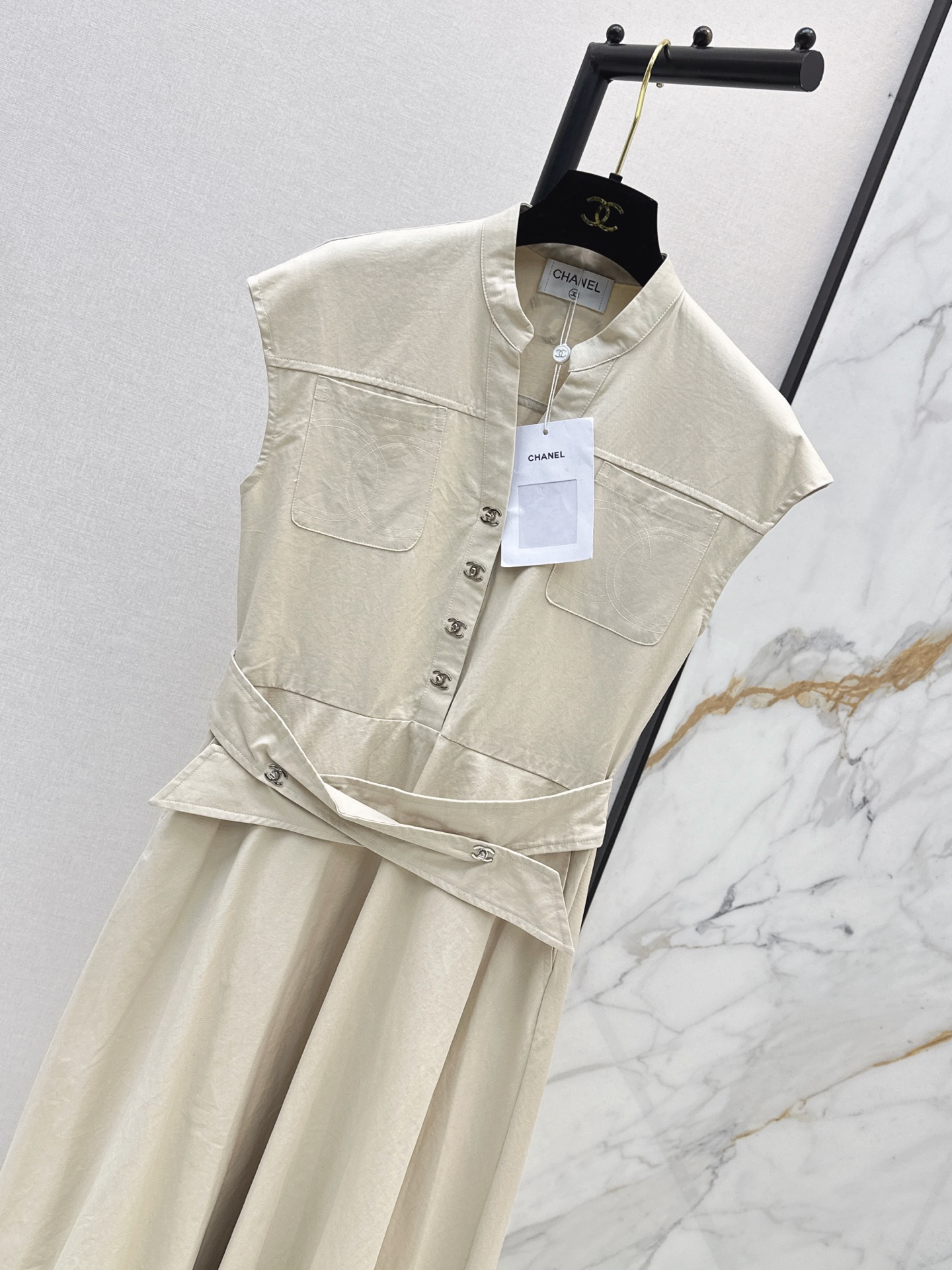 Chan 26ss sleeveless denim dress
