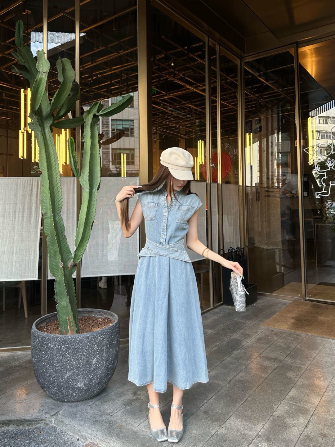 Chan 26ss sleeveless denim dress