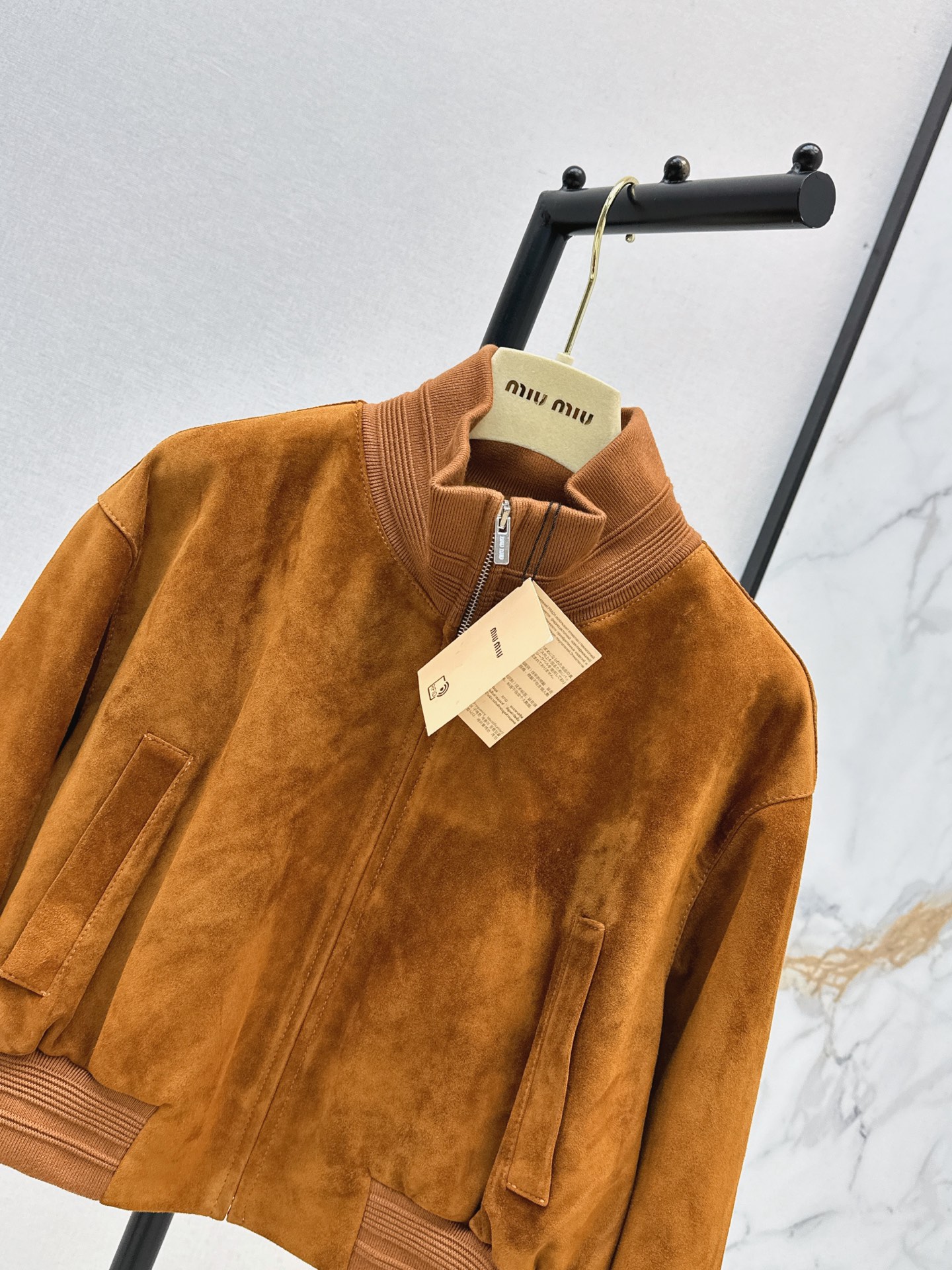Miu 26ss suede cropped jacket