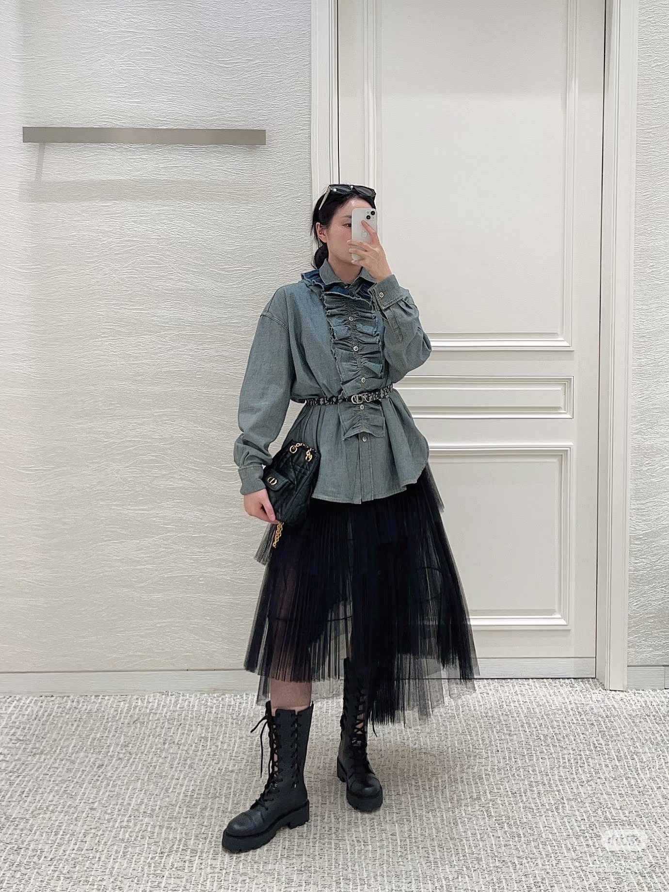 CD 26ss ruffle denim shirts