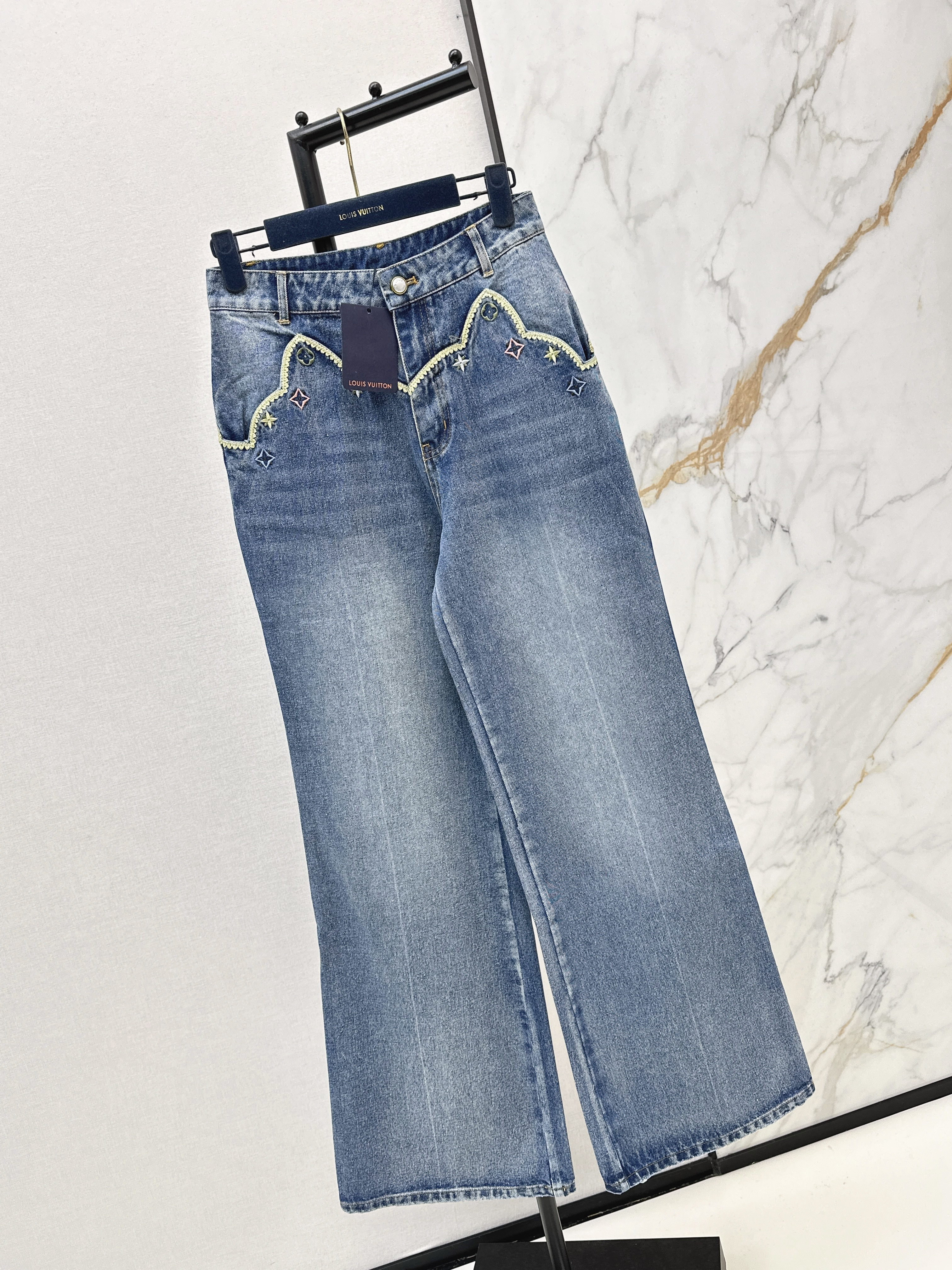 Lous 26ss embroidery jeans