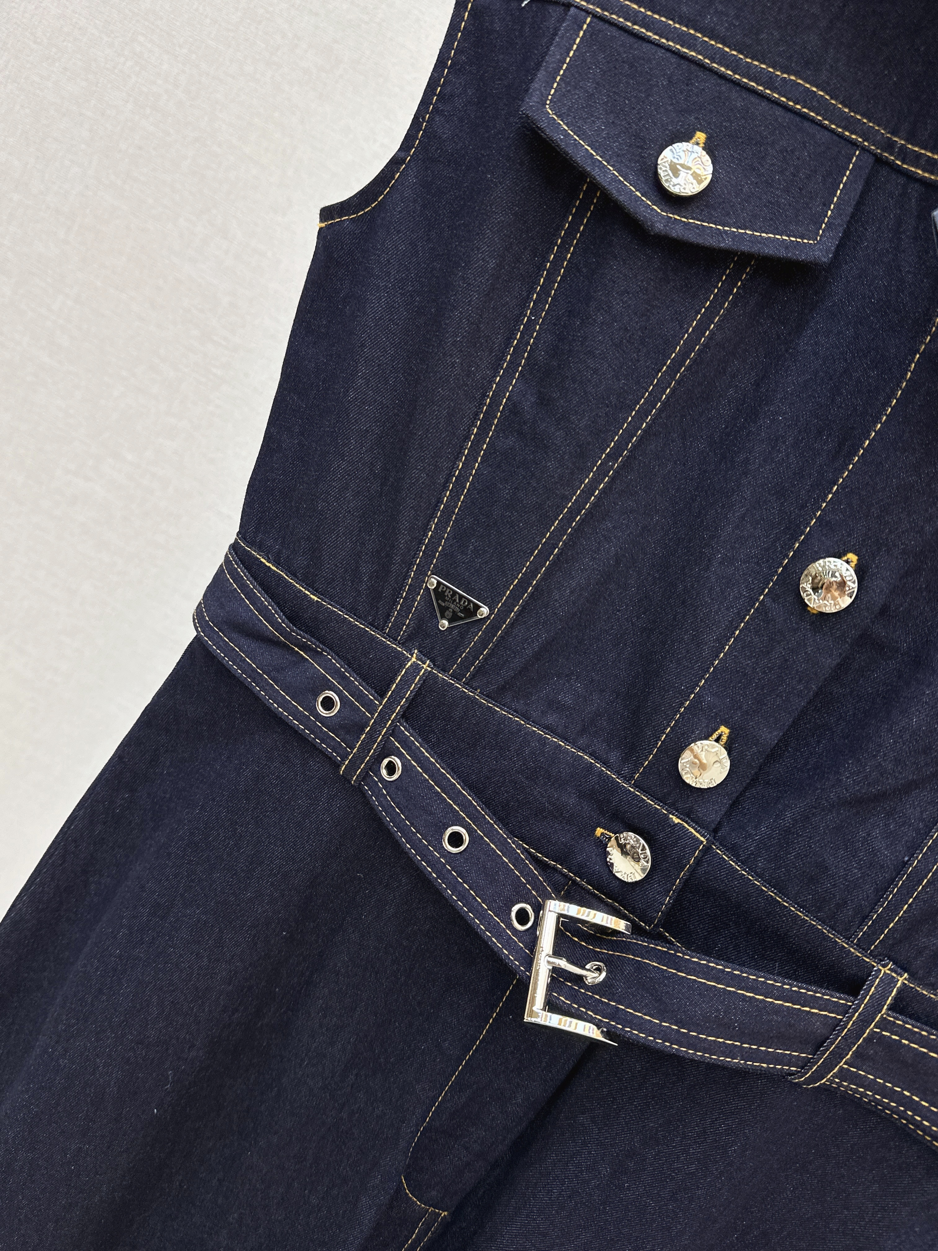 Pra 26ss denim sleeveless dress