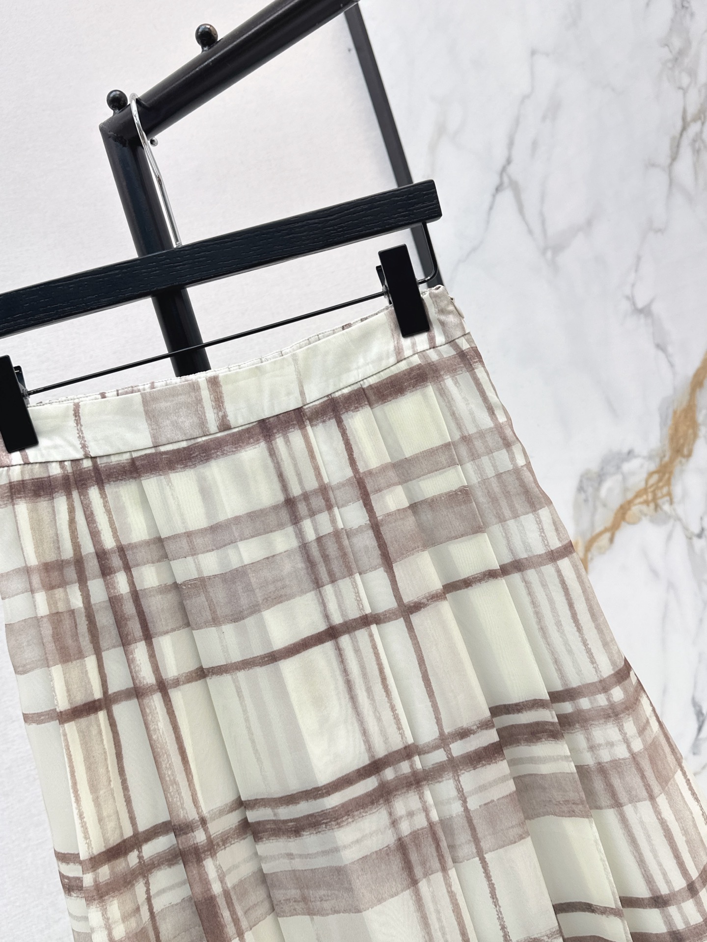 Brun 26ss check skirt