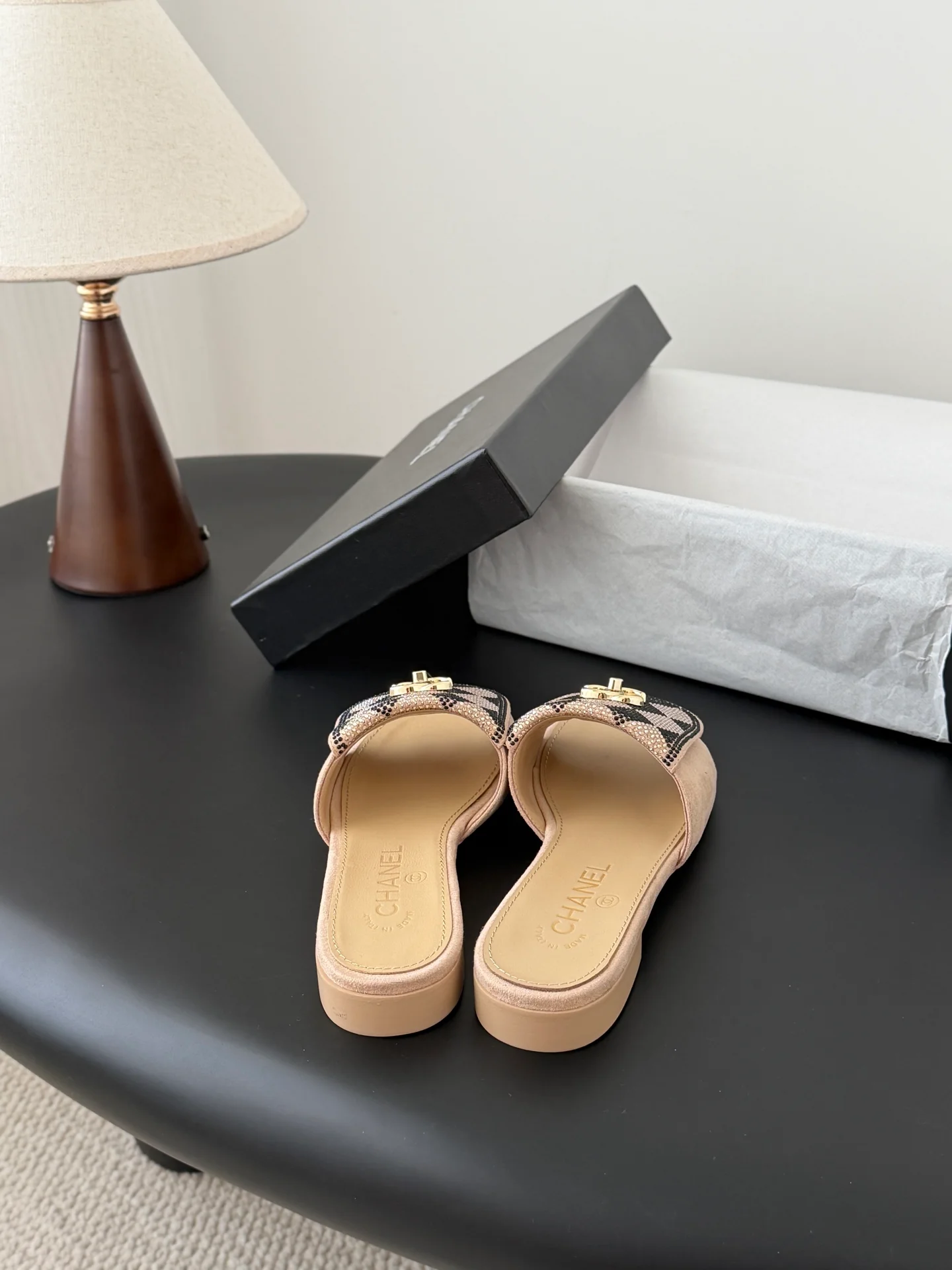 Chan 26ss rhinestone-embellished sandals