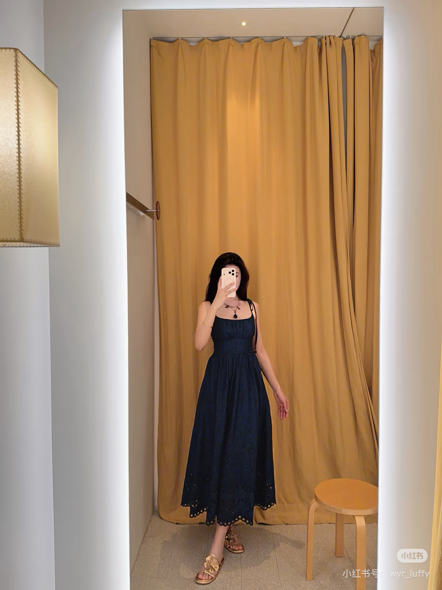 Zimm 26SS Tie-Strap Embroidered Midi Dress