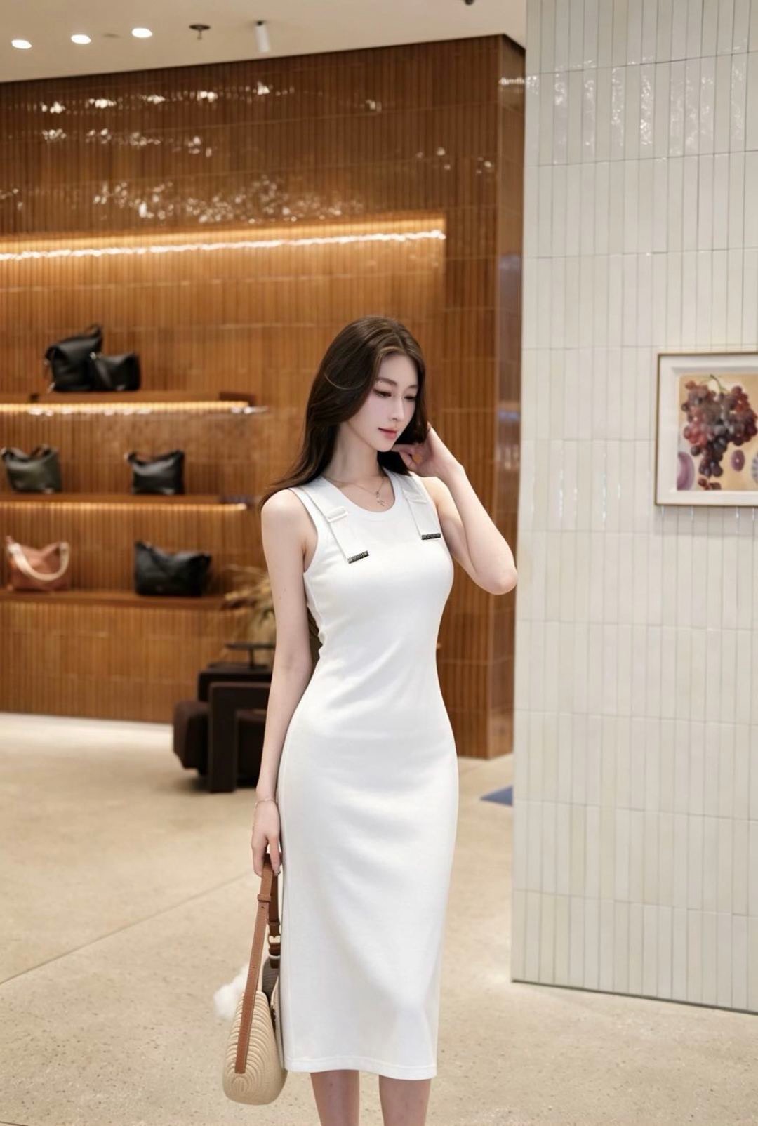 Loe 26ss sleeveless knit dress