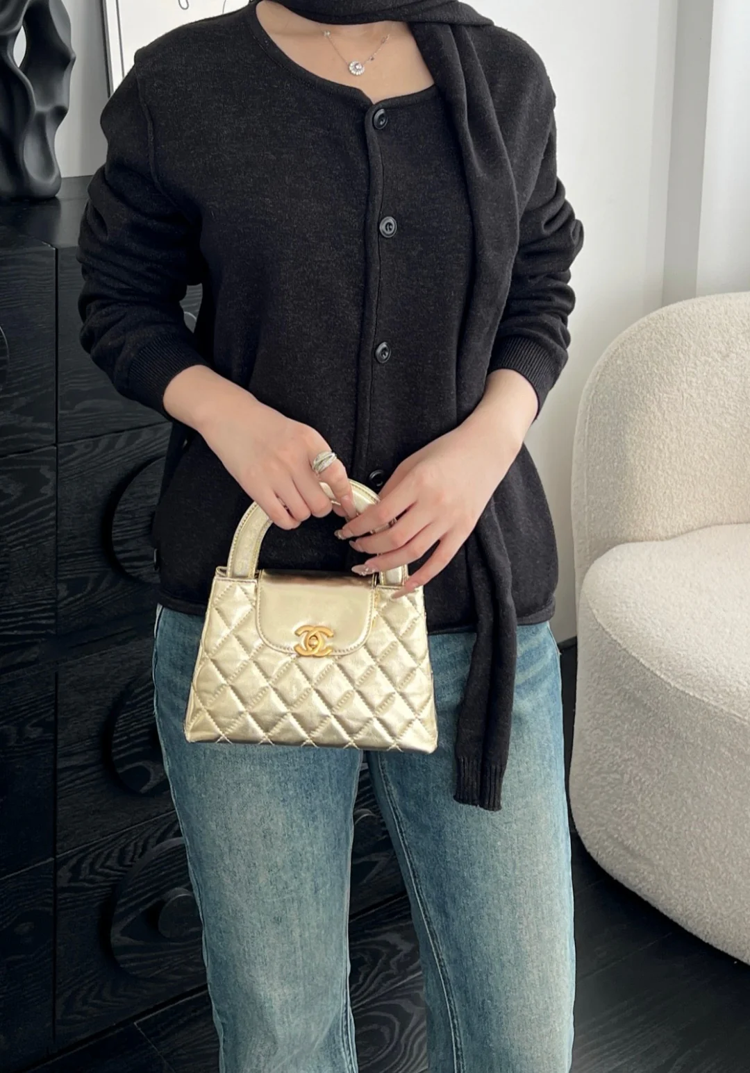 Chan 25A kelly bag with chain