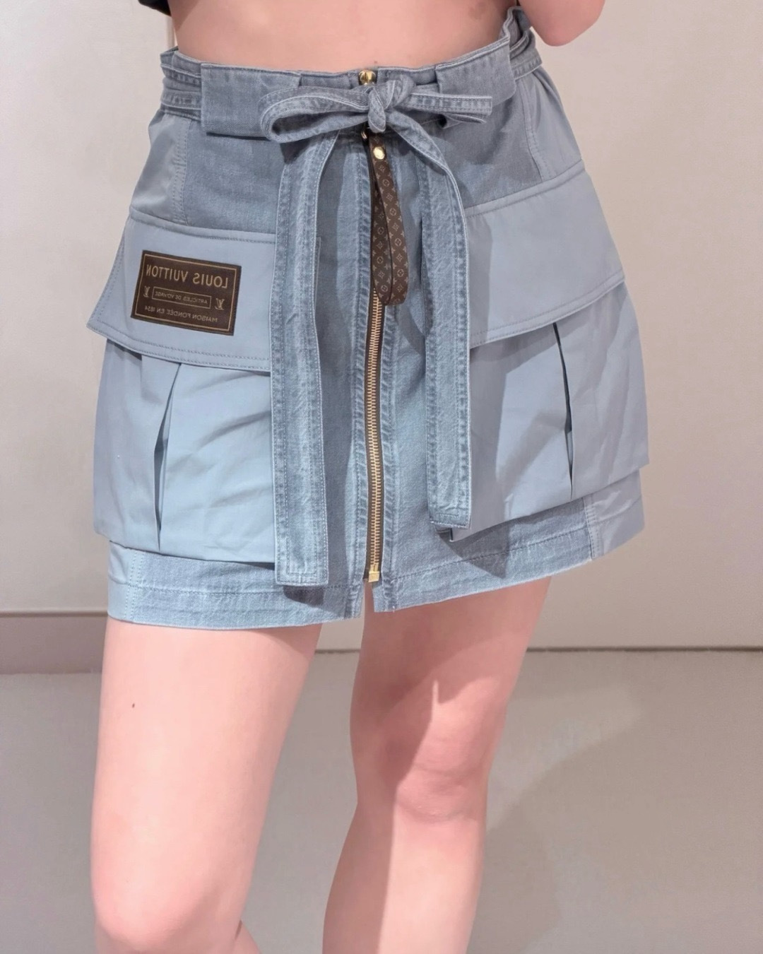 Louis 26SS Washed Utility Denim Skirt