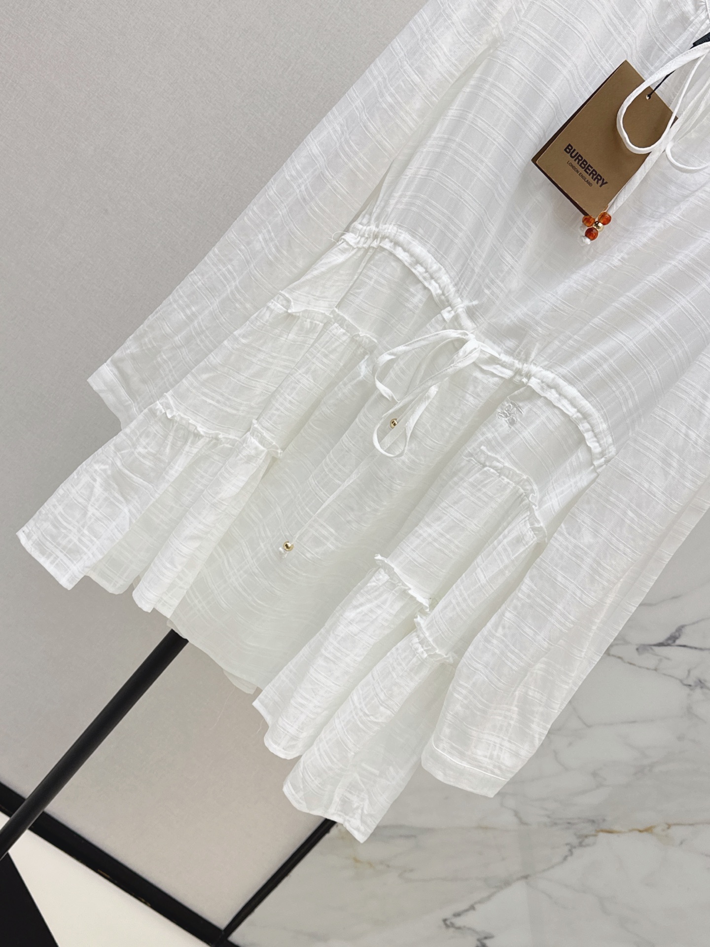 Bur 26ss check drawstring dress