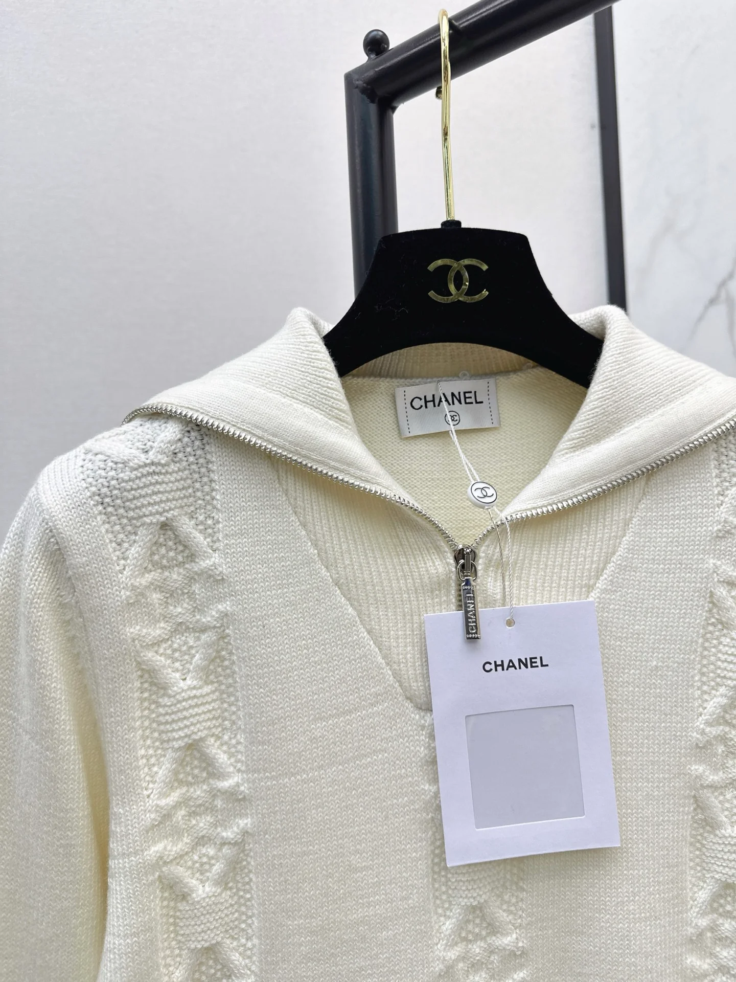Chan 25fw zip knit jumper