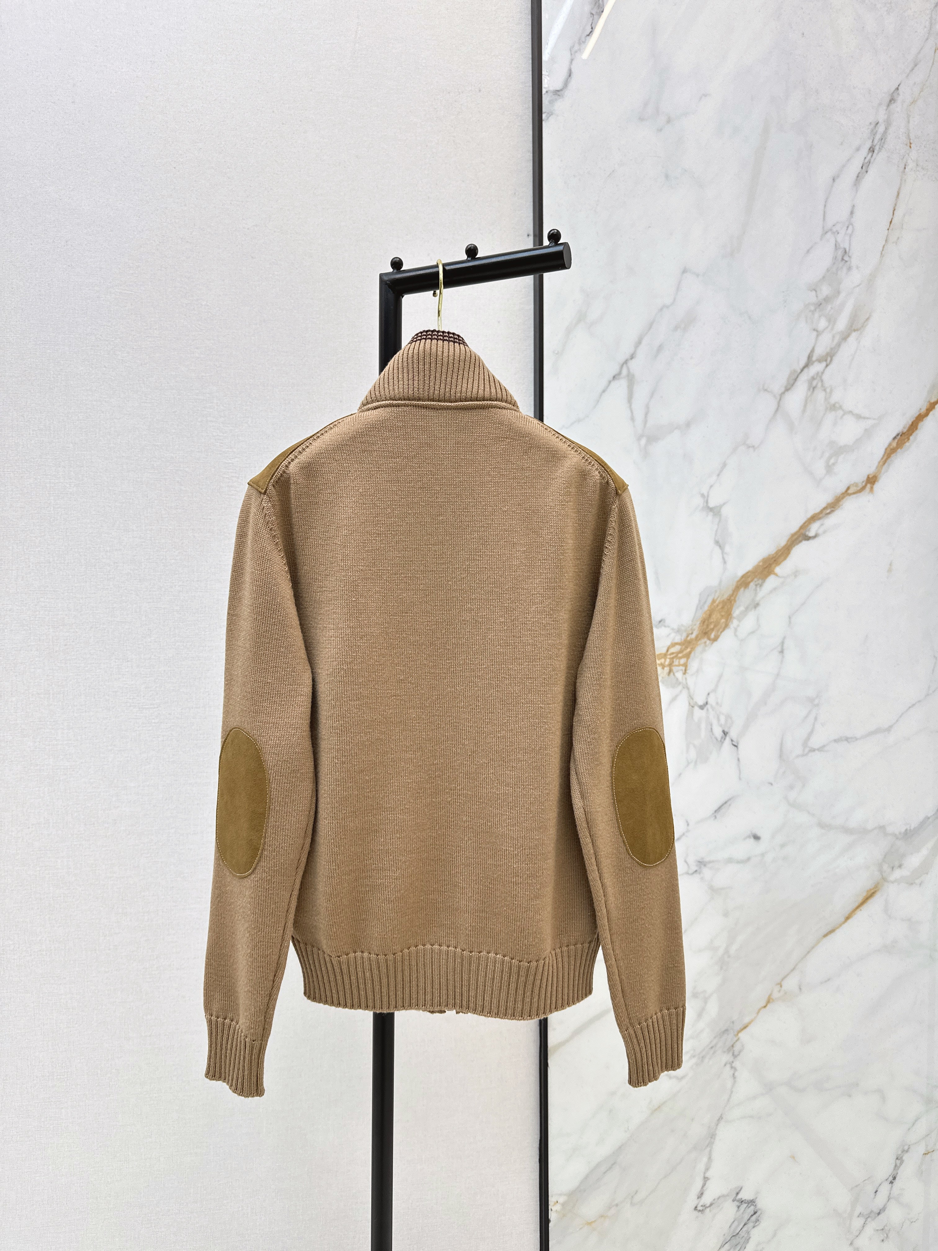 Miu 26ss wool contact sheepskin zipper cardigan