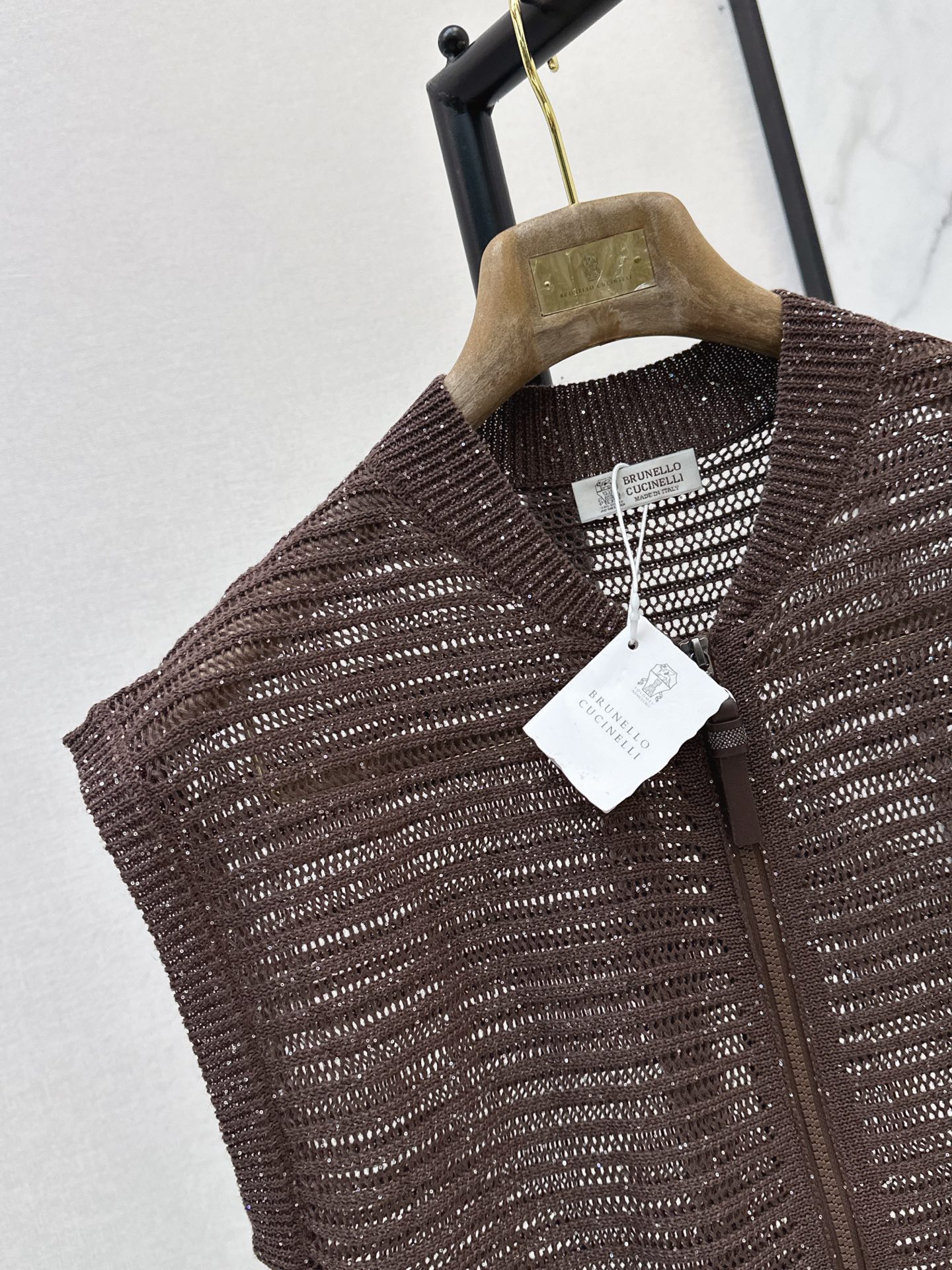 Brun 26ss sleeveless knit cardigan