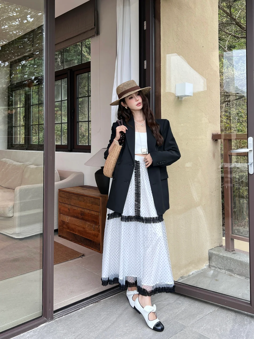 CD 26ss polka dot mesh skirts