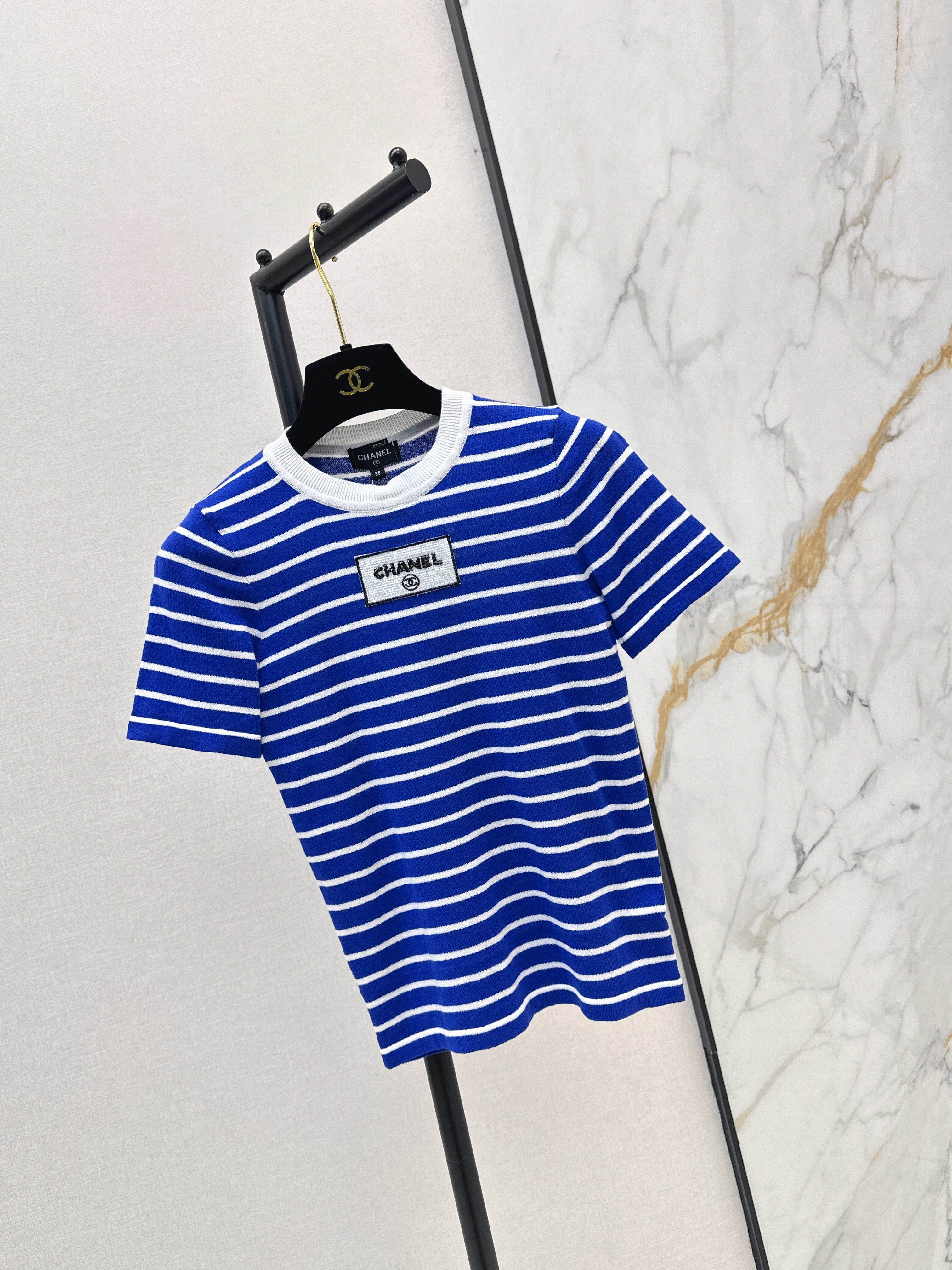 Chan 26ss stripe knit top