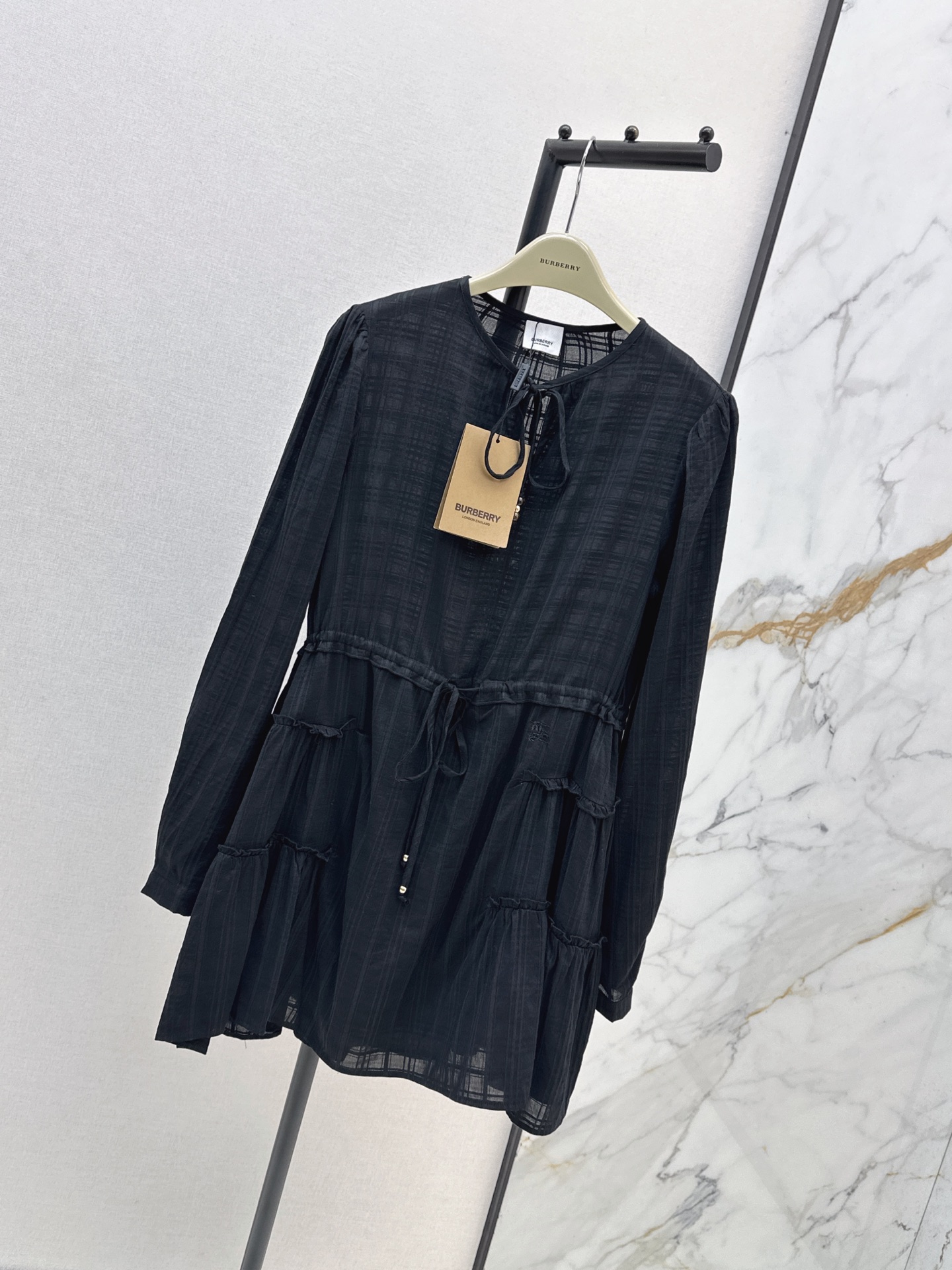 Bur 26ss check drawstring dress