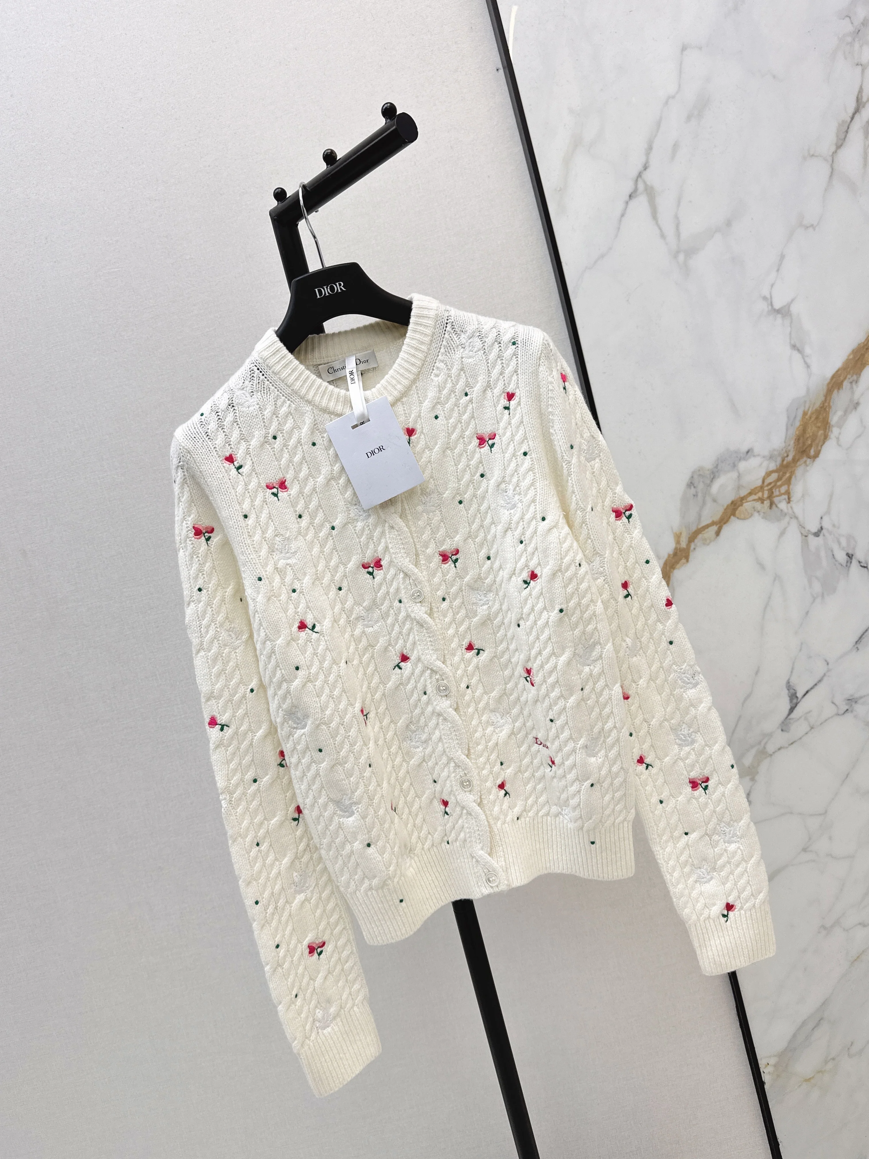CD 26ss embroidery knitted cardigan