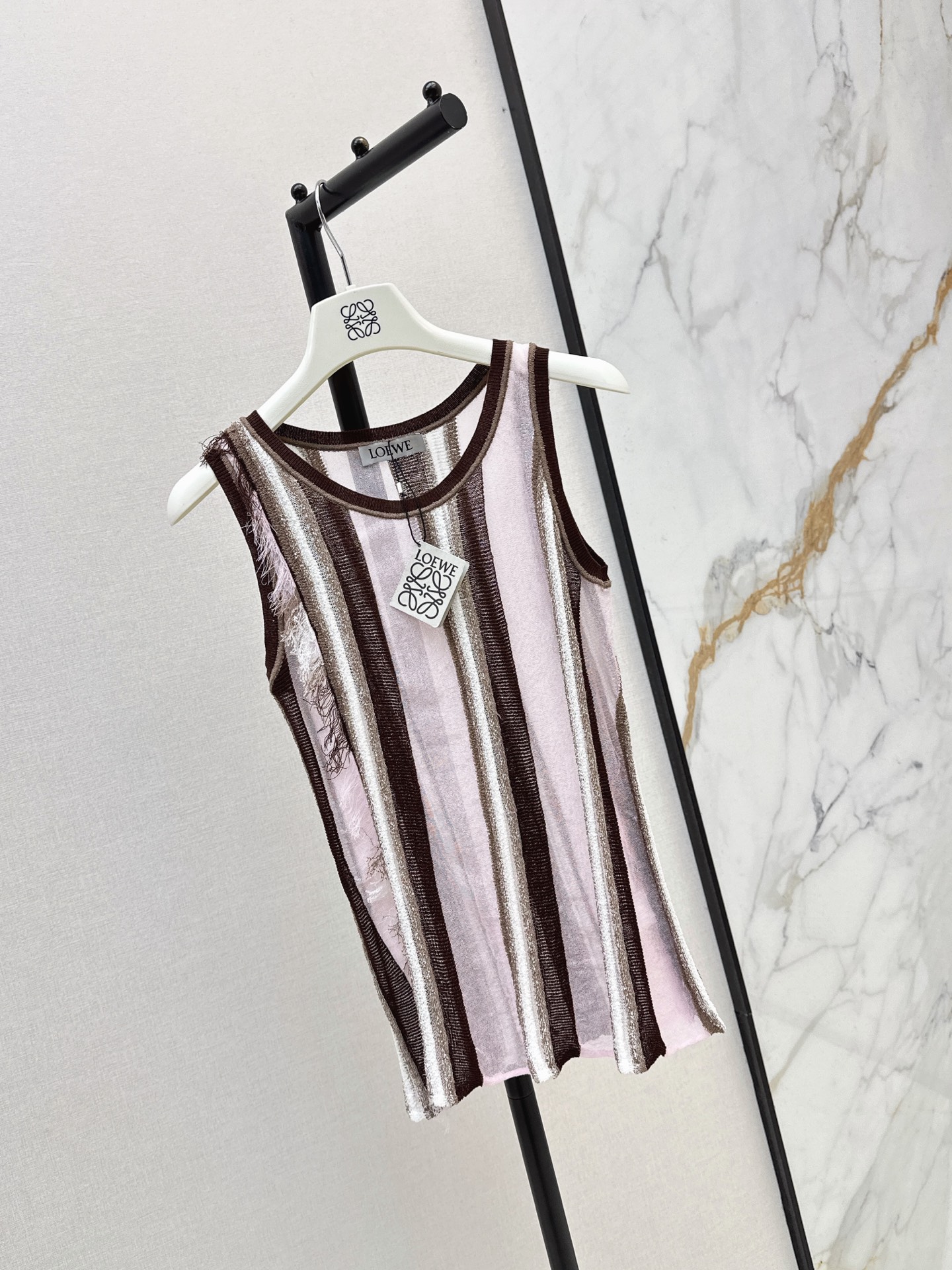 Loe 26ss stripe knit vest
