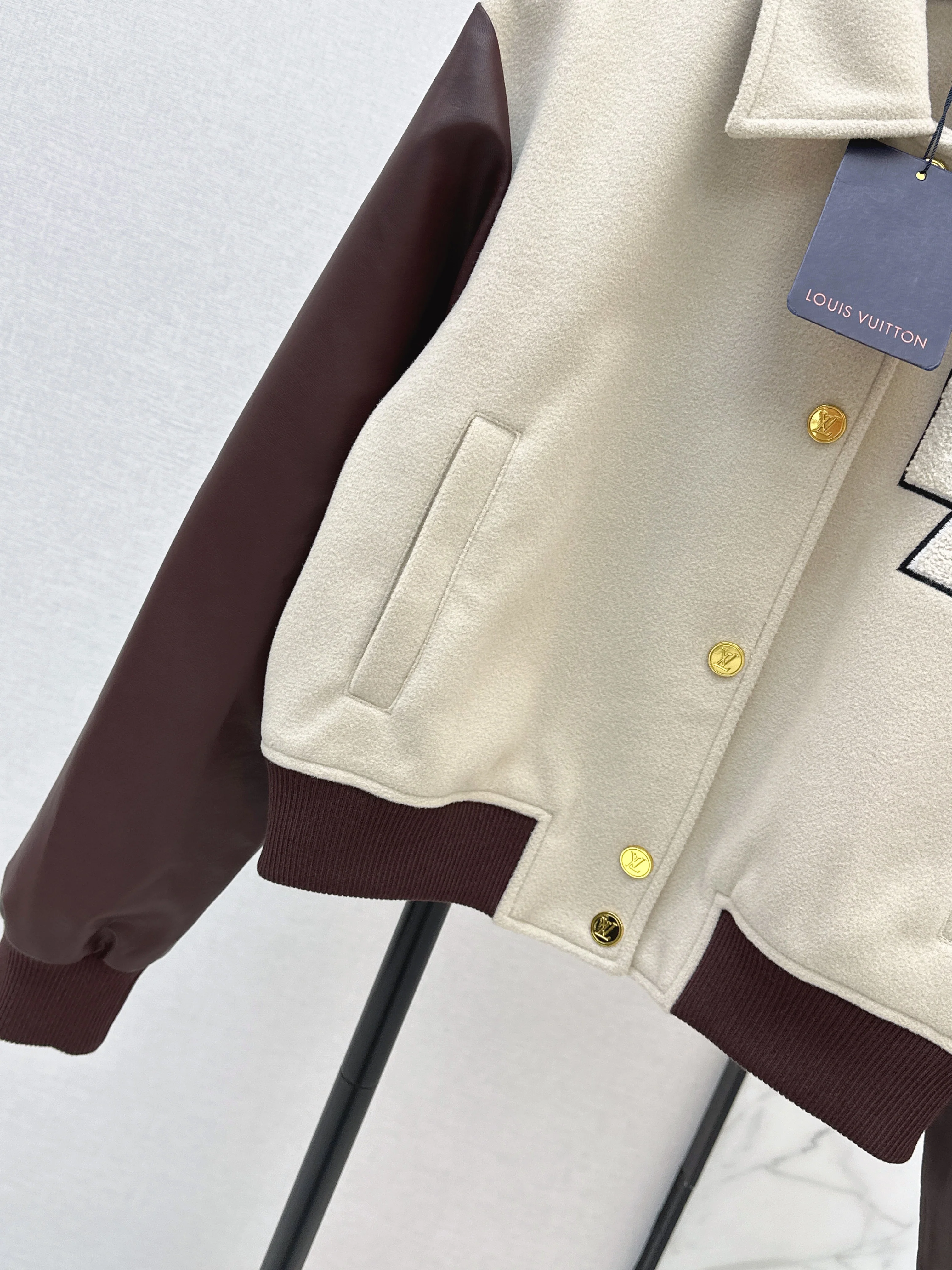 Louis 26ss contract leather bomber jacket